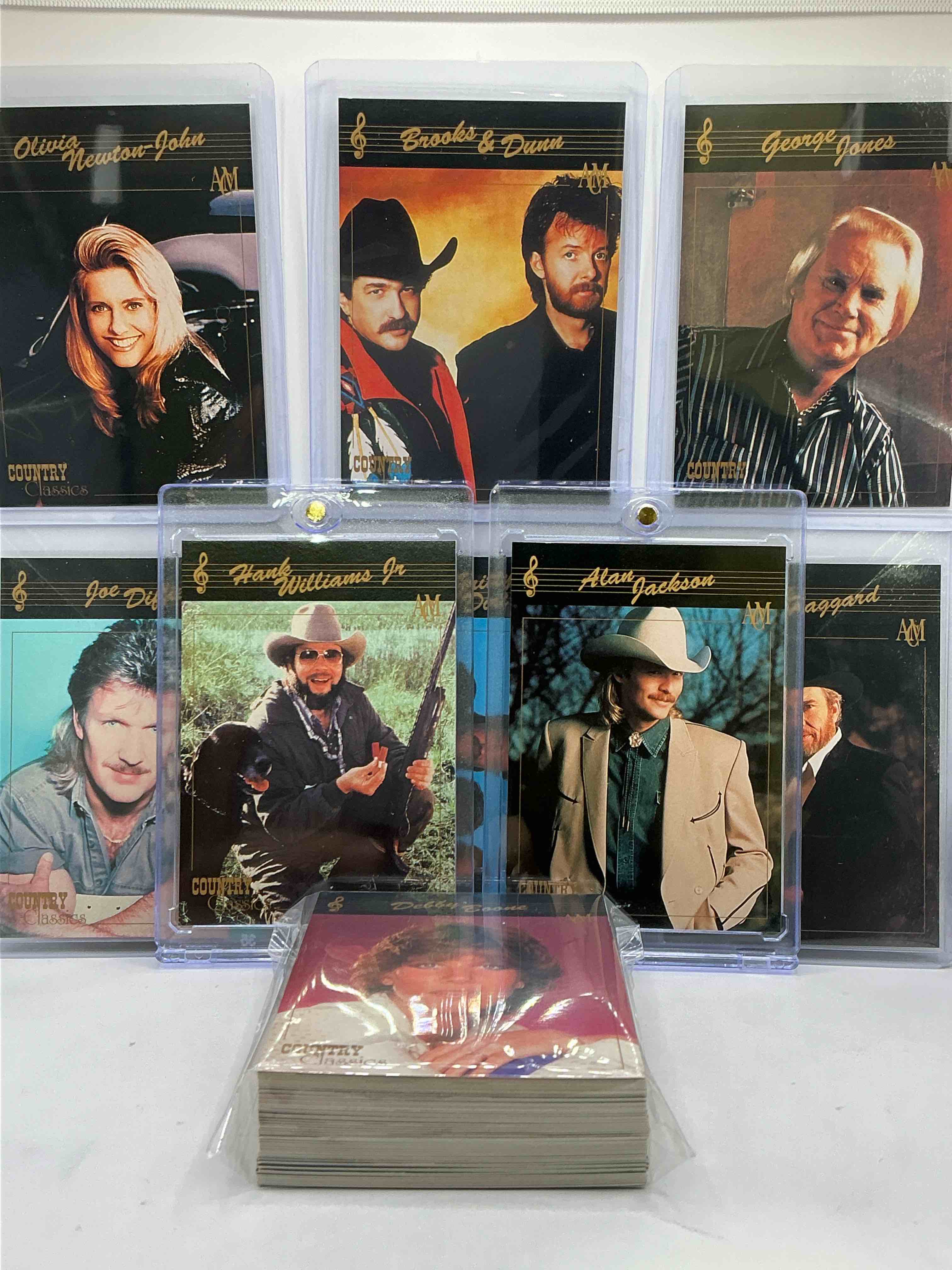 Hank Williams Jr! Alan Jackson! NO WAY! Country Music Craziness! Olivia Newton John, George Jones, Nitty Gritty, Joe Diffe & More! Insane 50 Card Country Music Lot! 1992 Cards, Some Of The Biggest Names In The Country World! PERFECT For Vintage, Authentic & Real Country Fans! 