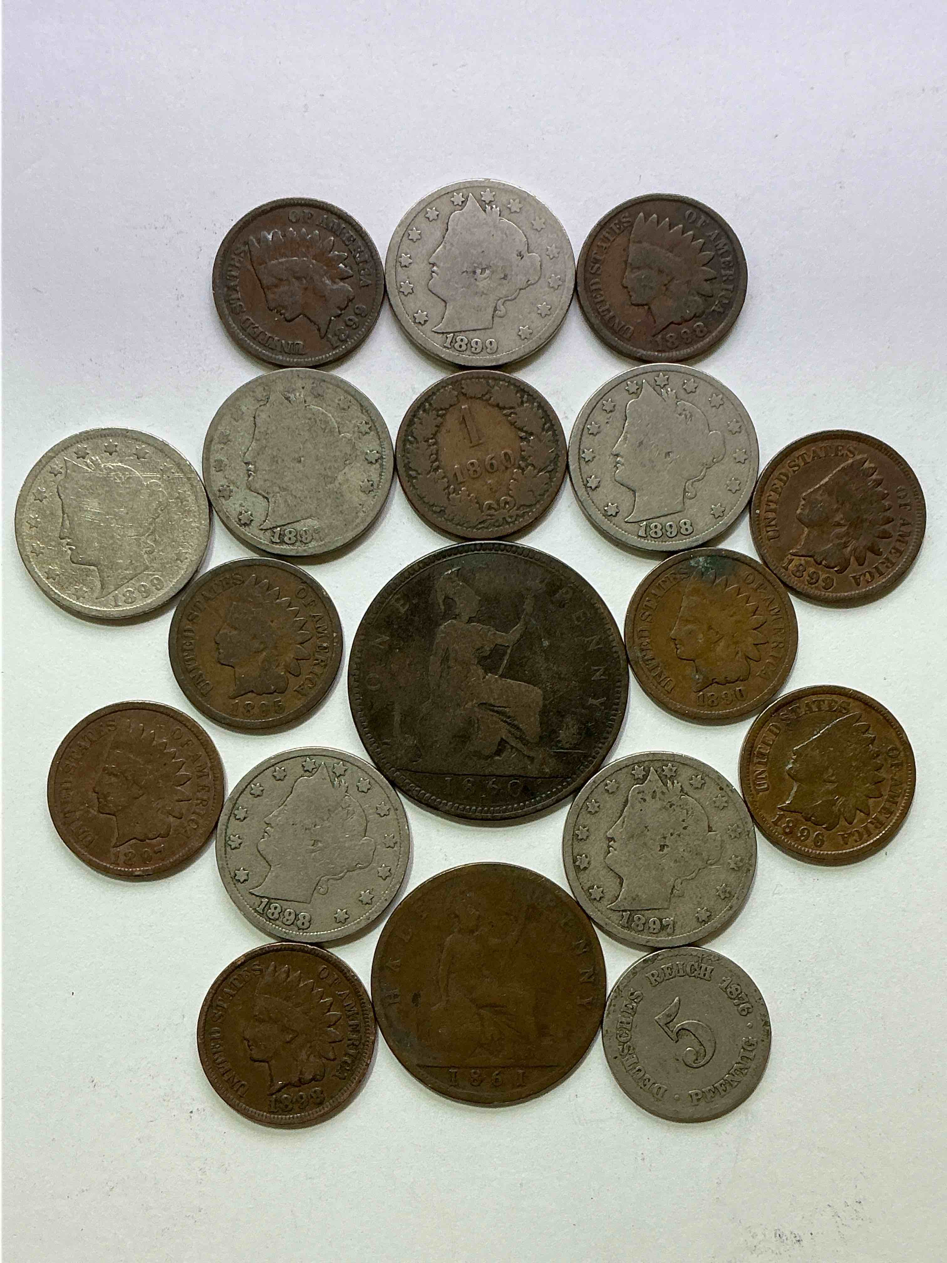 Condition photo showing Good Condition for 1800’s Insanity! These Are Super Rare, From All Different Places! Including A German Reich! From 1876! Perfect Addition To Any Collection!