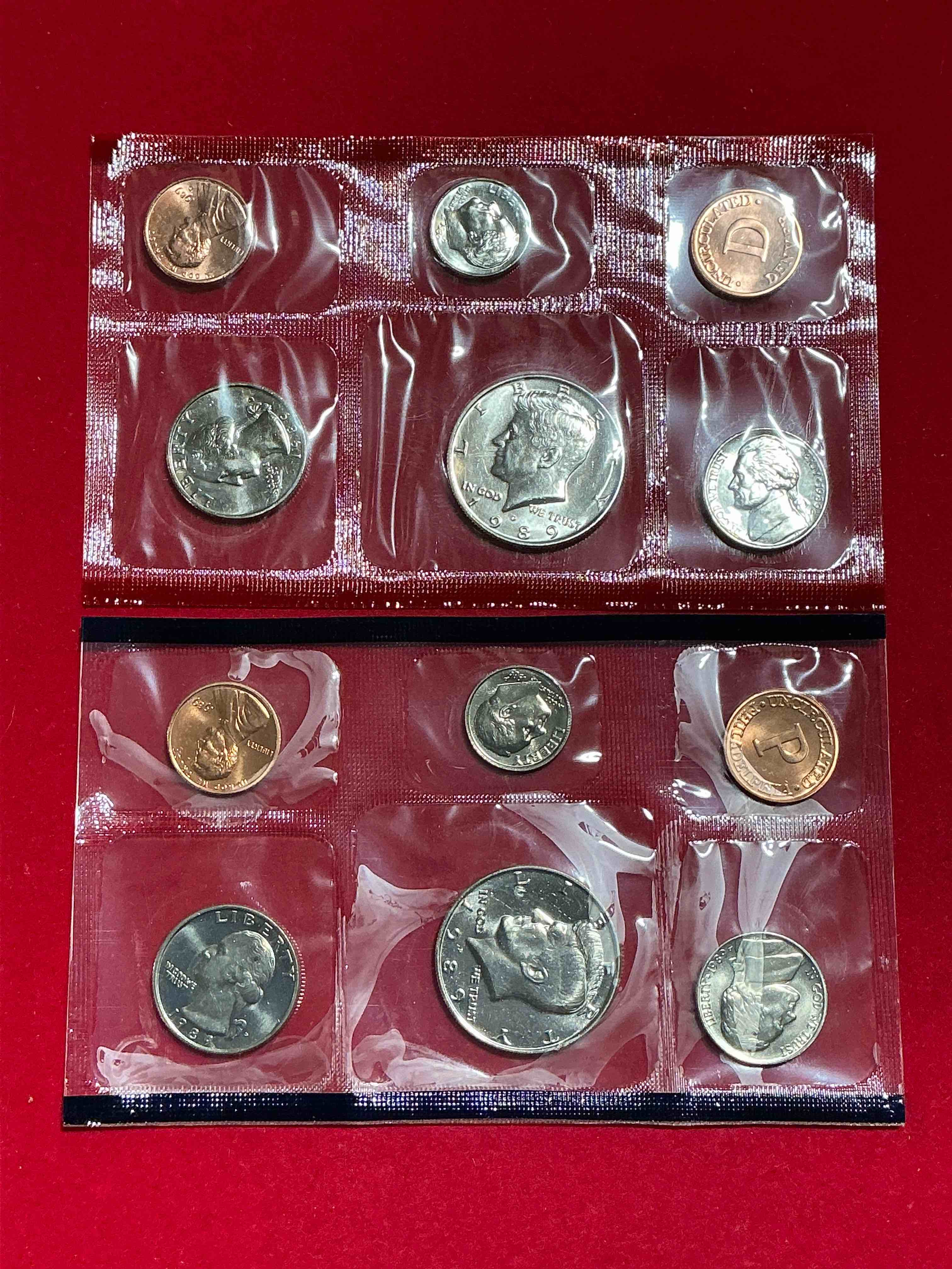 1989 uncirculated u.s. mint coins! attention all swifties out there! what a great year! these gorgeous coins from the mint set features each u.s. coins minted in 1989 in uncirculated condition, from each mint mark, philly & denver! from the u.s. treasury in 1989! own an awesome investment & incredible piece of u.s. history! also makes for an awesome gift!