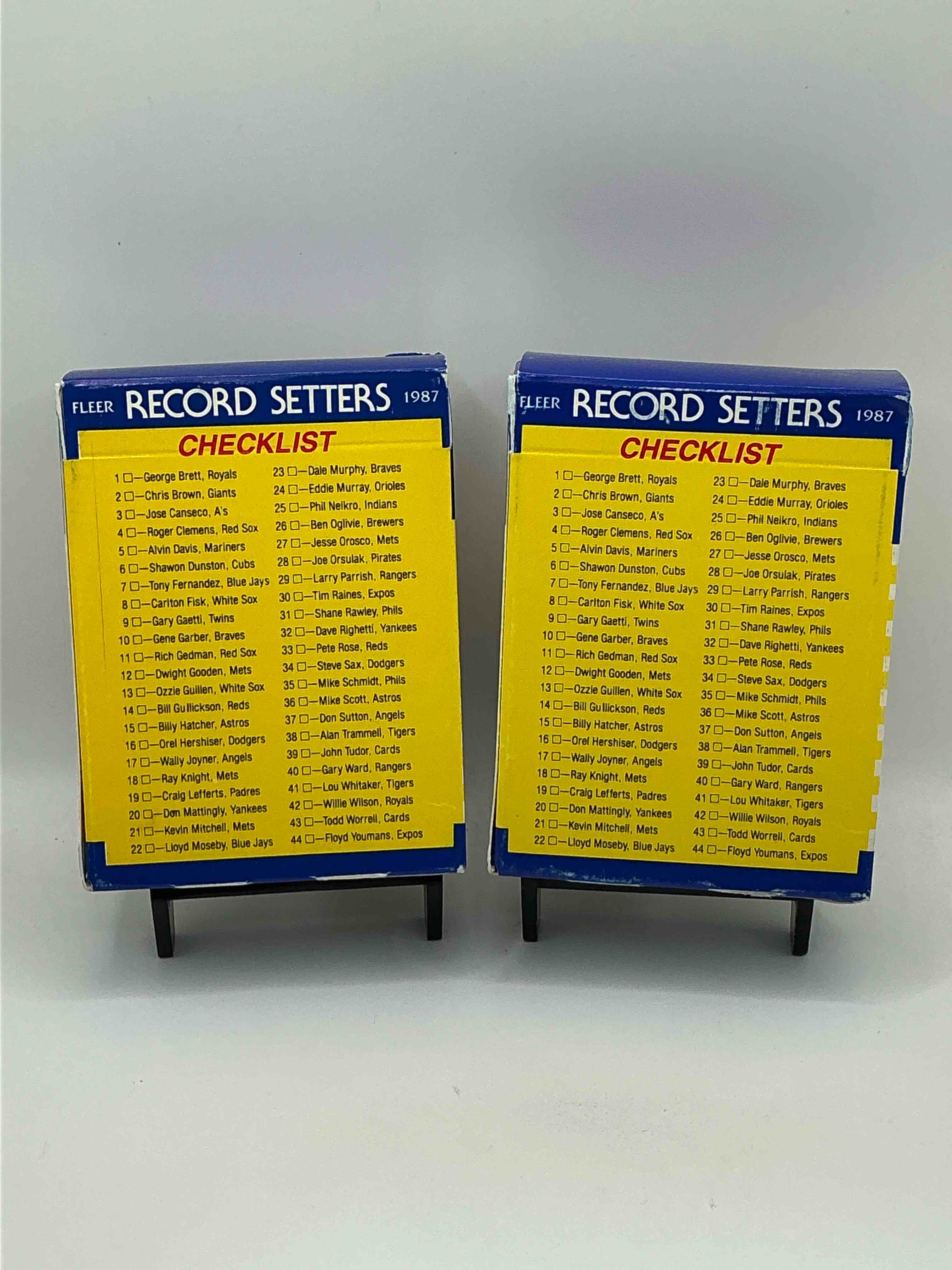 Condition photo showing New/Like New for 1987 limited edition major league sluggers & pitchers trading cards 44 card unopened set! george brett, rickey henderson, kirby puckett, tim raines, daryl strawberry & more!