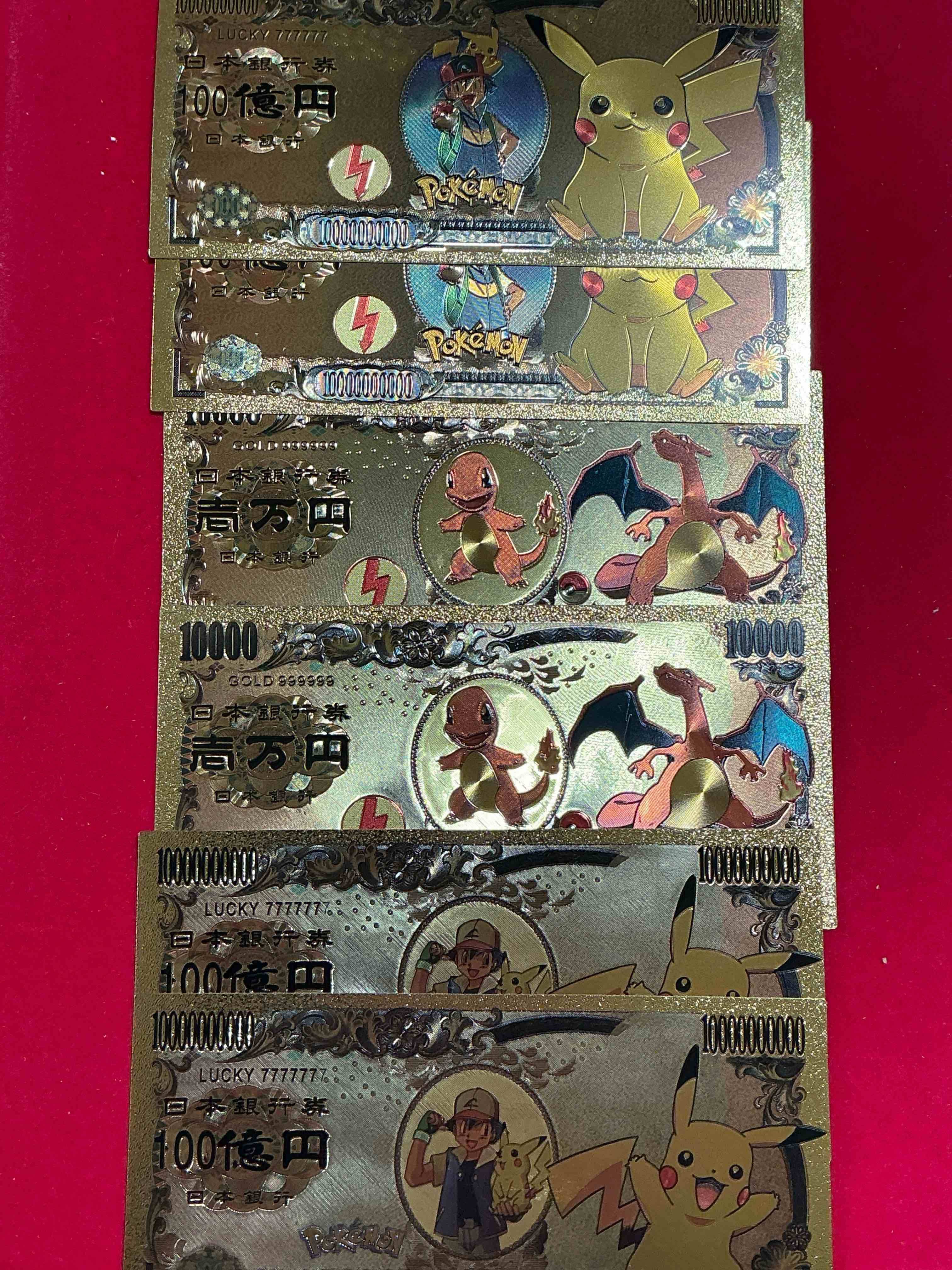 Condition photo showing New/Like New for Pokémon Novelty Gold In Color Dollars! Ultra Cool Novelty 10,000 Pokémon Bill With Characters & Cool Designs! Rare & Hard To Get!