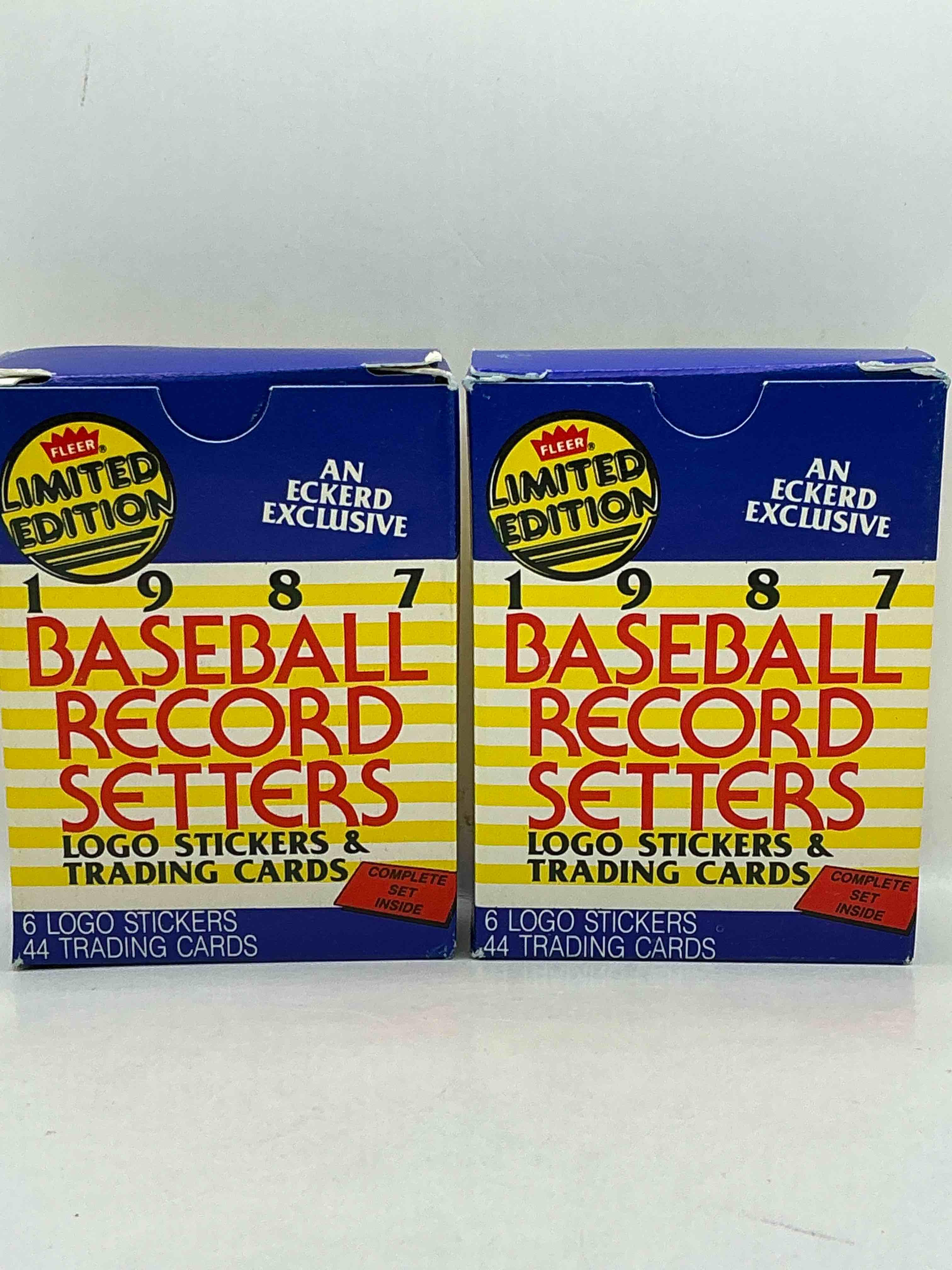 limited edition fleer 1987 baseball record setters! 44 trading cards, george brett, roger clemens, dwight gooden, alan trammell & more!