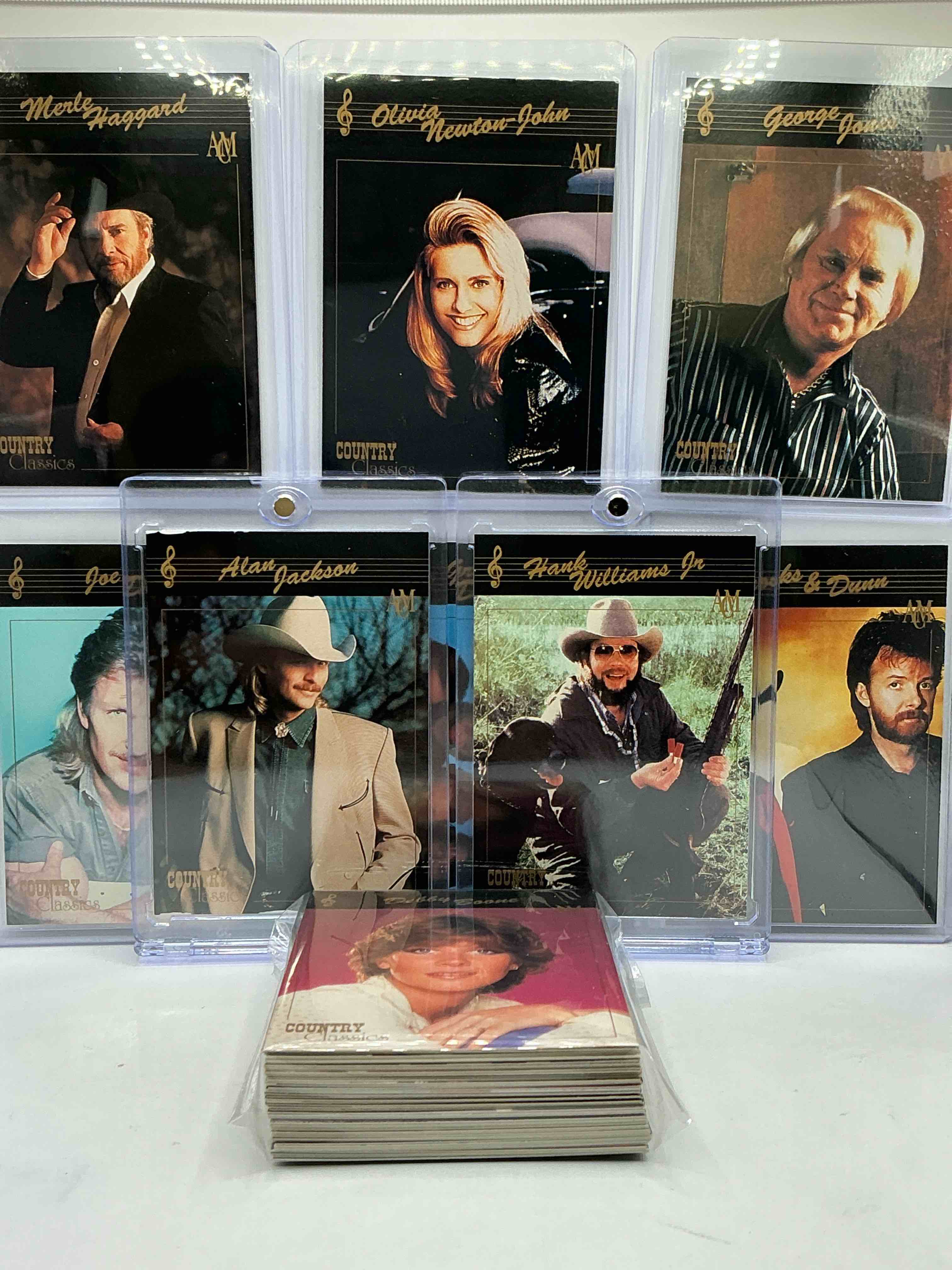 Hank Williams Jr! Alan Jackson! NO WAY! Country Music Craziness! Olivia Newton John, George Jones, Nitty Gritty, Joe Diffe & More! Insane 50 Card Country Music Lot! 1992 Cards, Some Of The Biggest Names In The Country World! PERFECT For Vintage, Authentic & Real Country Fans! 