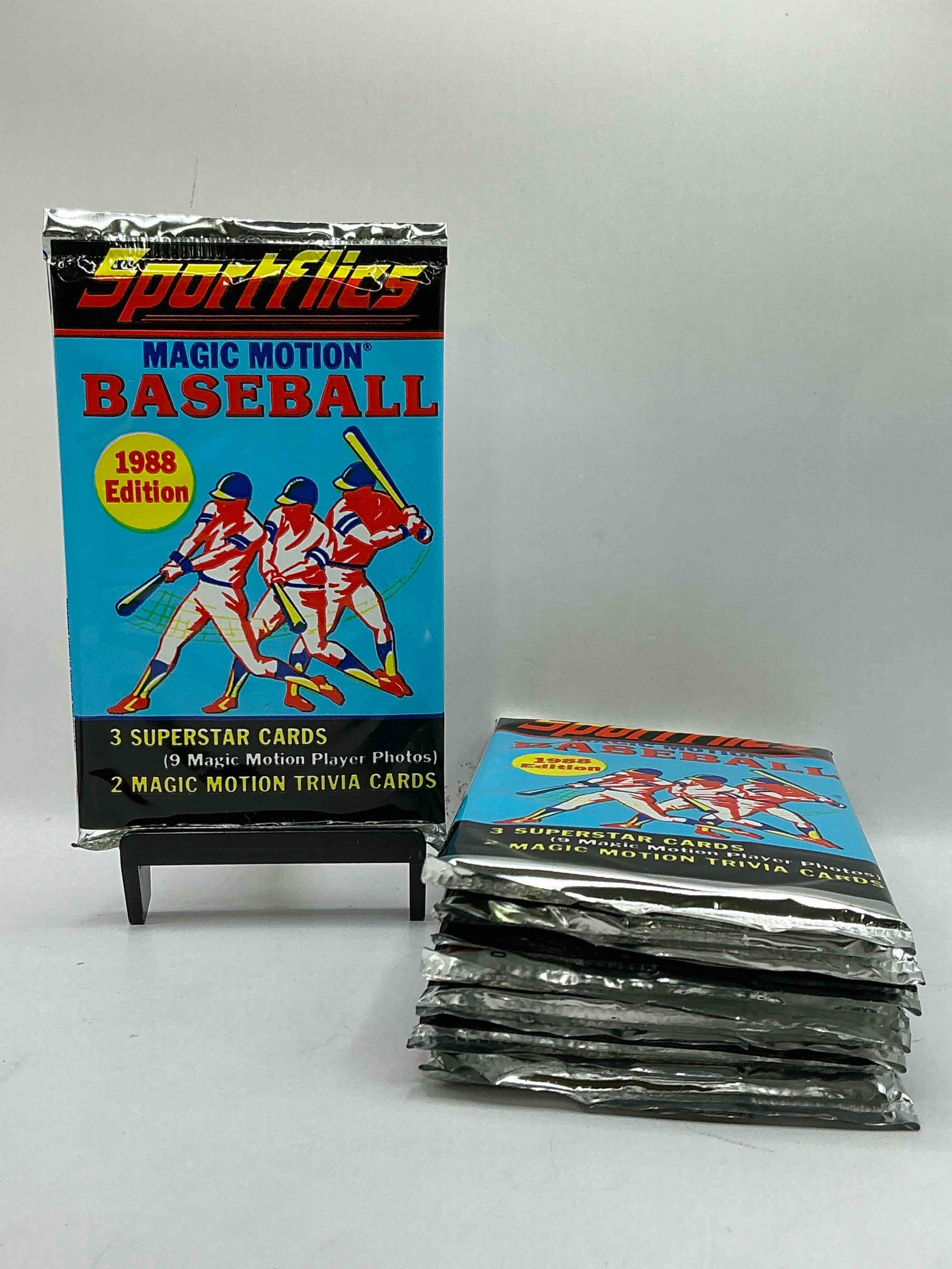 1988 Sportflics Magic Motion Baseball MLB Packs, Direct From Retail Sealed Case! Find 3 Superstar Cards & 2 Magic Motion Trivia Cards Per Pack! Great For Any Baseball Fans!