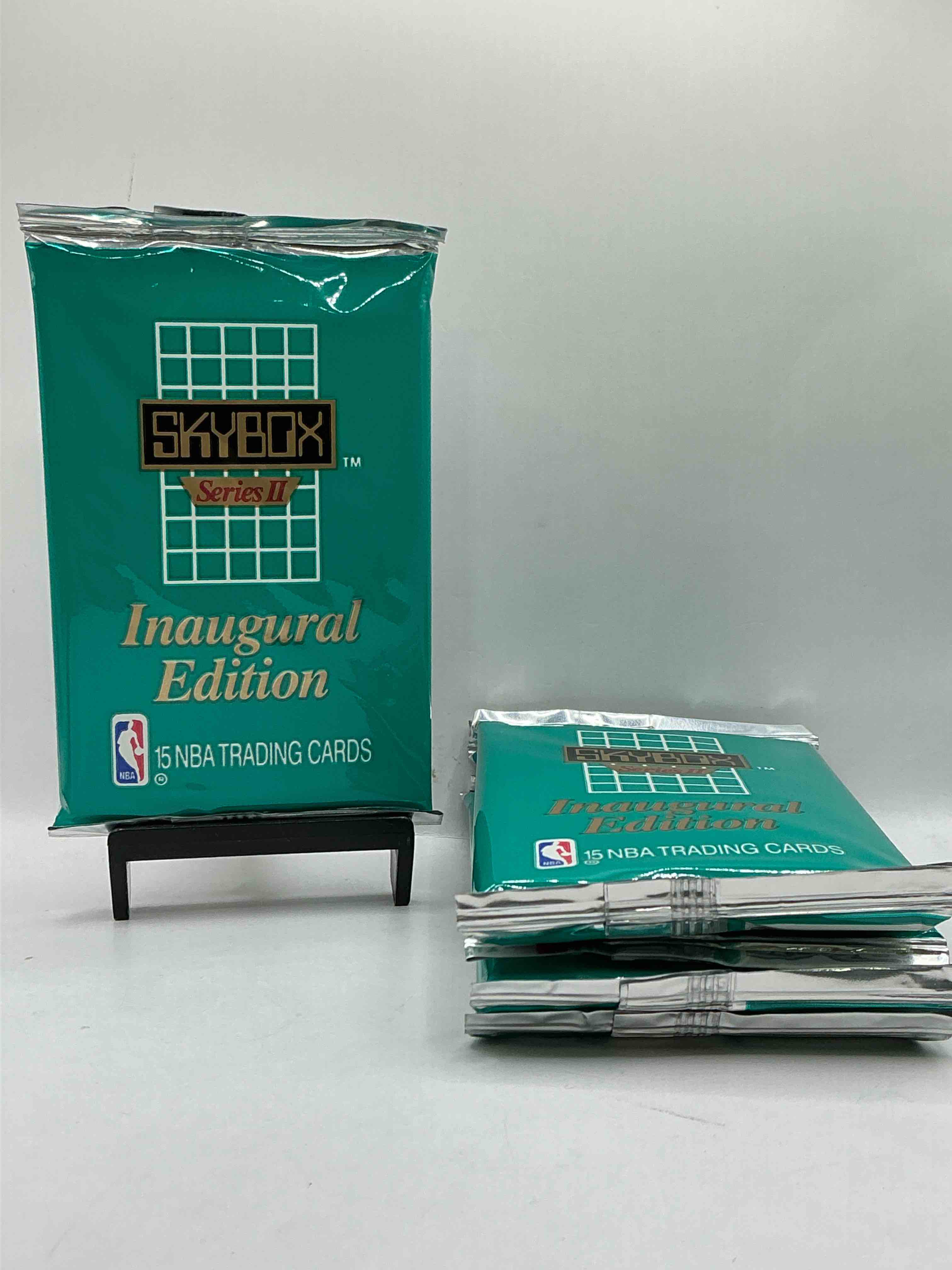 michael jordan, magic johnson & more! search for so many nba legends & stars! 1990-91 skybox unopened packs, series i! direct from original box! these packs are sought after for ther eye-catching teal look & awesome cards! search for valuable michael jordan, larry bird & magic johnson cards! along with other stars!