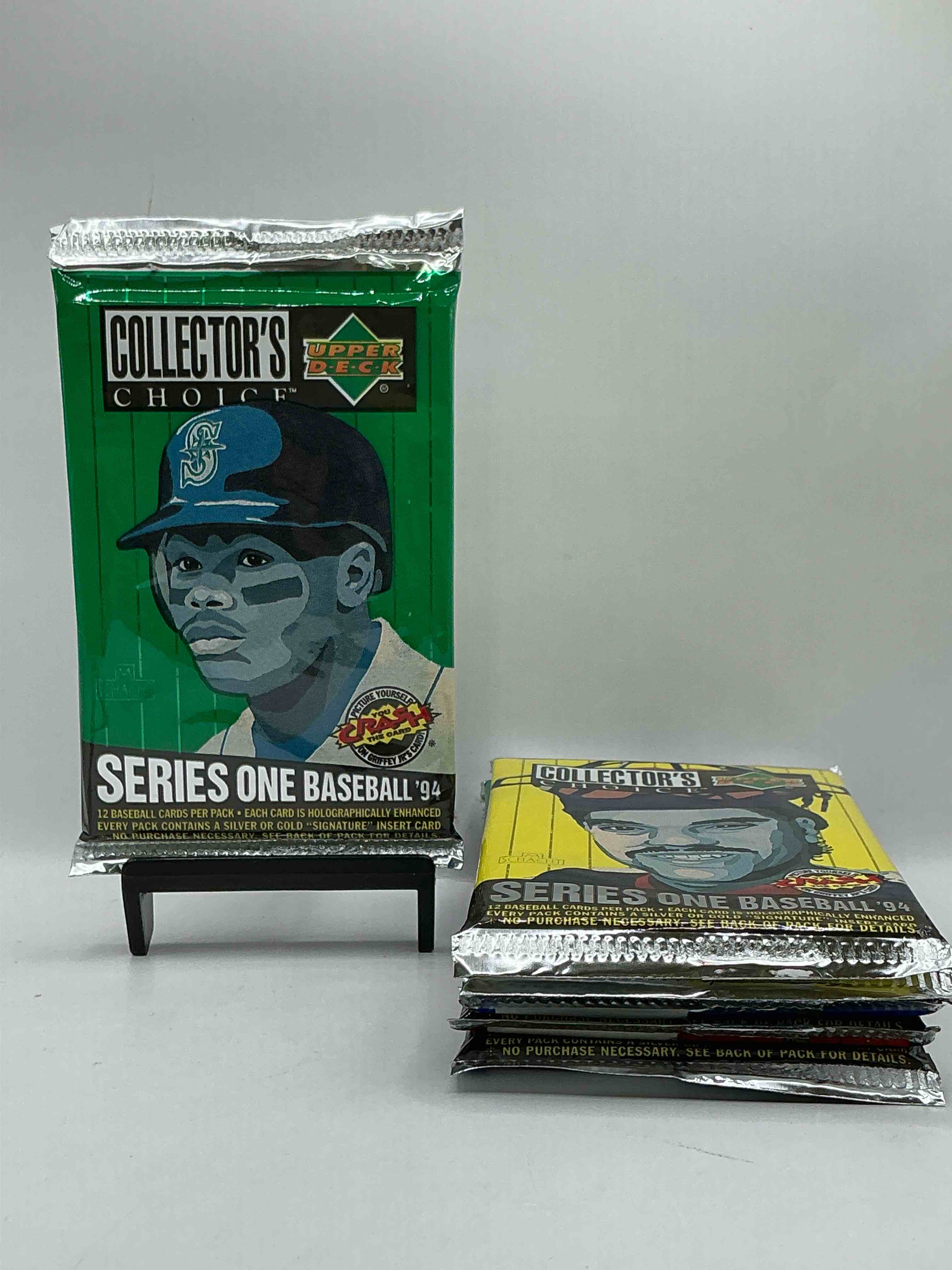upper deck 1994 collector's choice edition insanity! the possibility for some insane cards inside! search for michael jordan rookie, electric diamond & base, alex rodriquez rookie, electric diamond & base, ken griffey, derek jeter & more!rookies & diamonds like crazy! all unopened