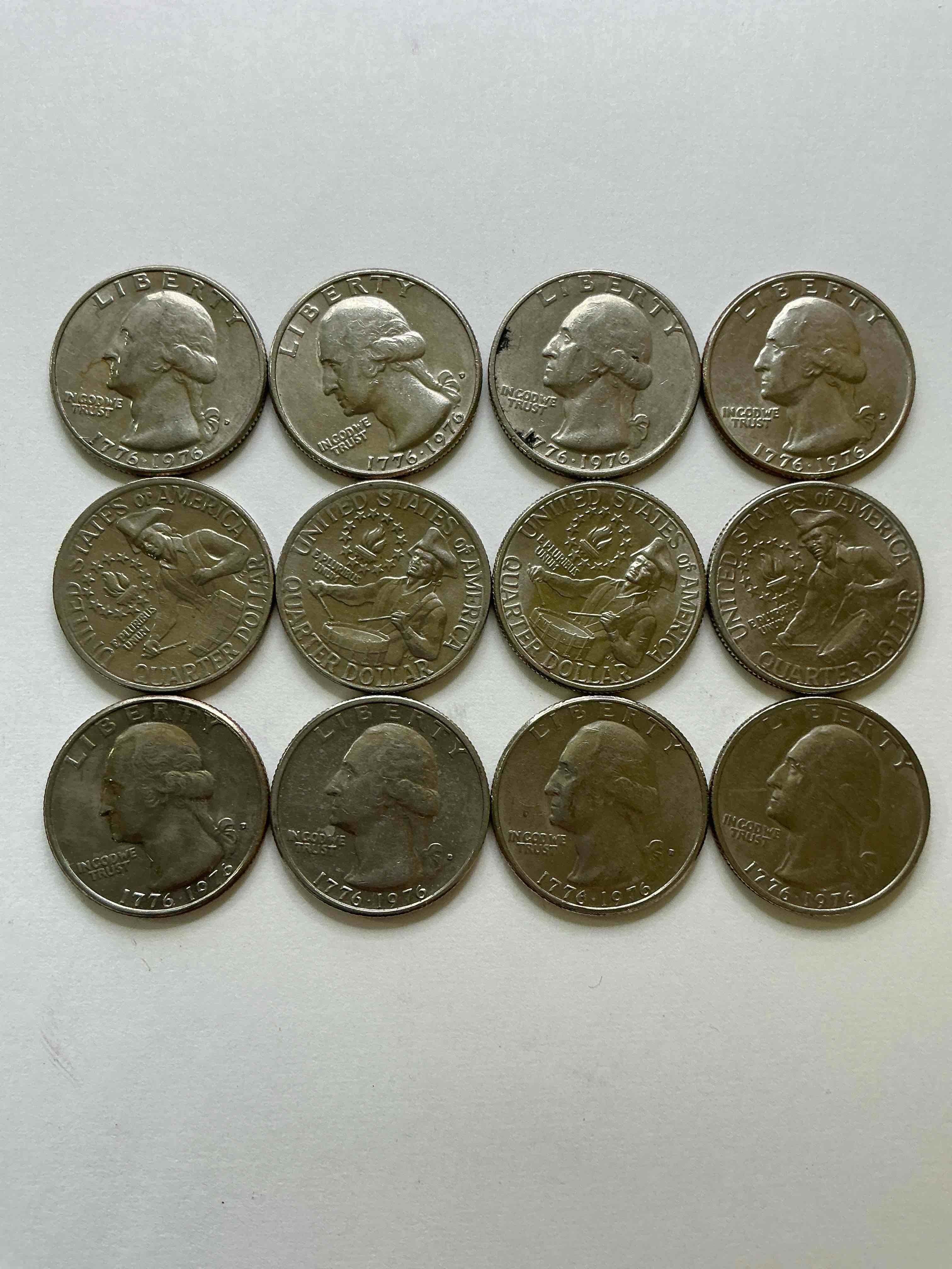 Condition photo showing Good Condition for 1976 bicentennial bliss! quarters! in 1976 the u.s. mint produced coins celebrating the 200 year anniversary of america. up for auction are awesome examples of bicentennial quarters produced for this... the infamous 200 year anniversary edition! highly desirable for collectors! own pieces of history & get ready for america's 250 year anniversary coming soon!