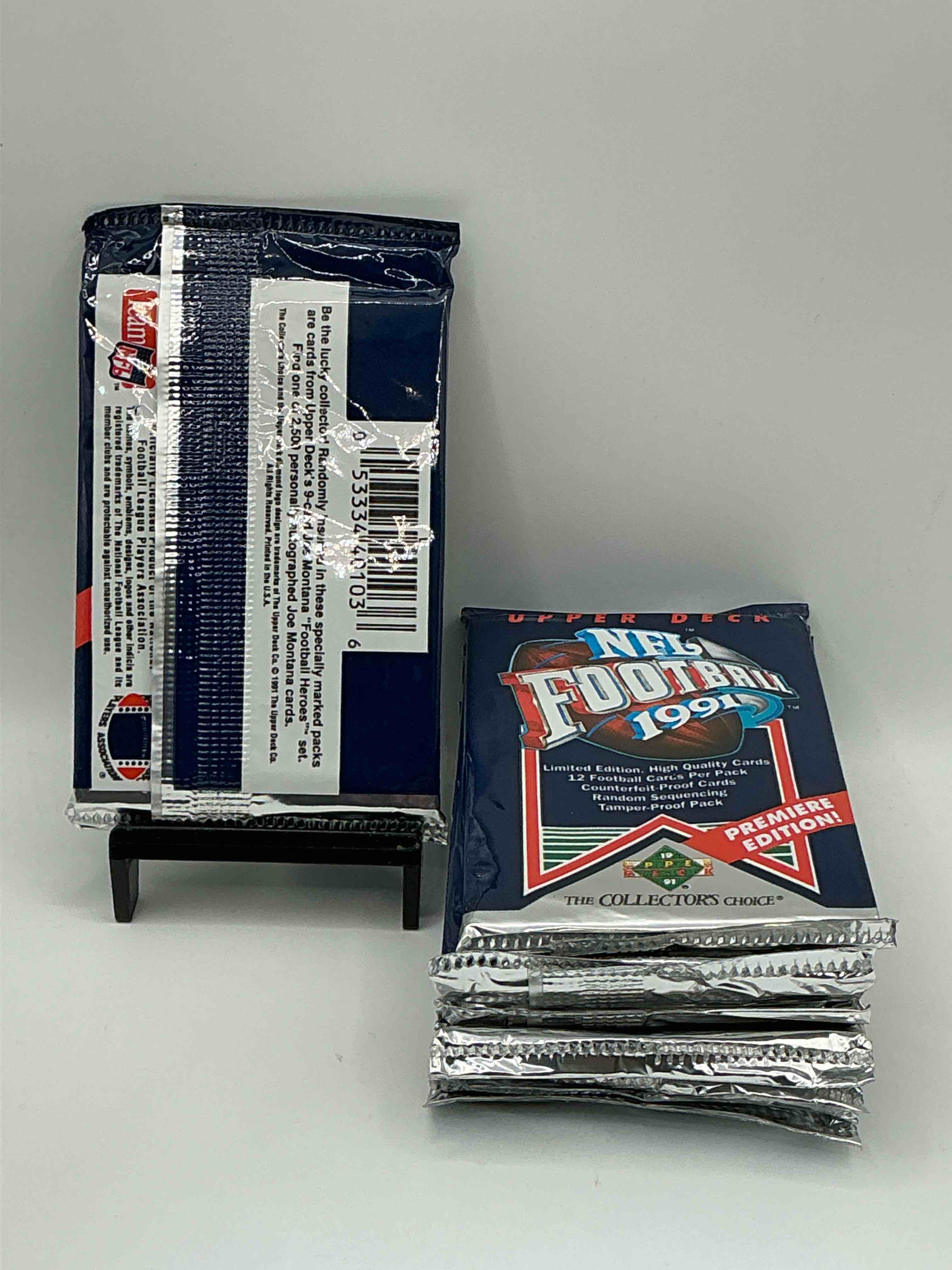 Condition photo showing New/Like New for Rare & Vintage! 1991 Upper Deck Unopened NFL Football Packs! Direct From Original Box! Brett Favre Rookie Year! Search For Brett Favre Rookie & Other 80s Stars!