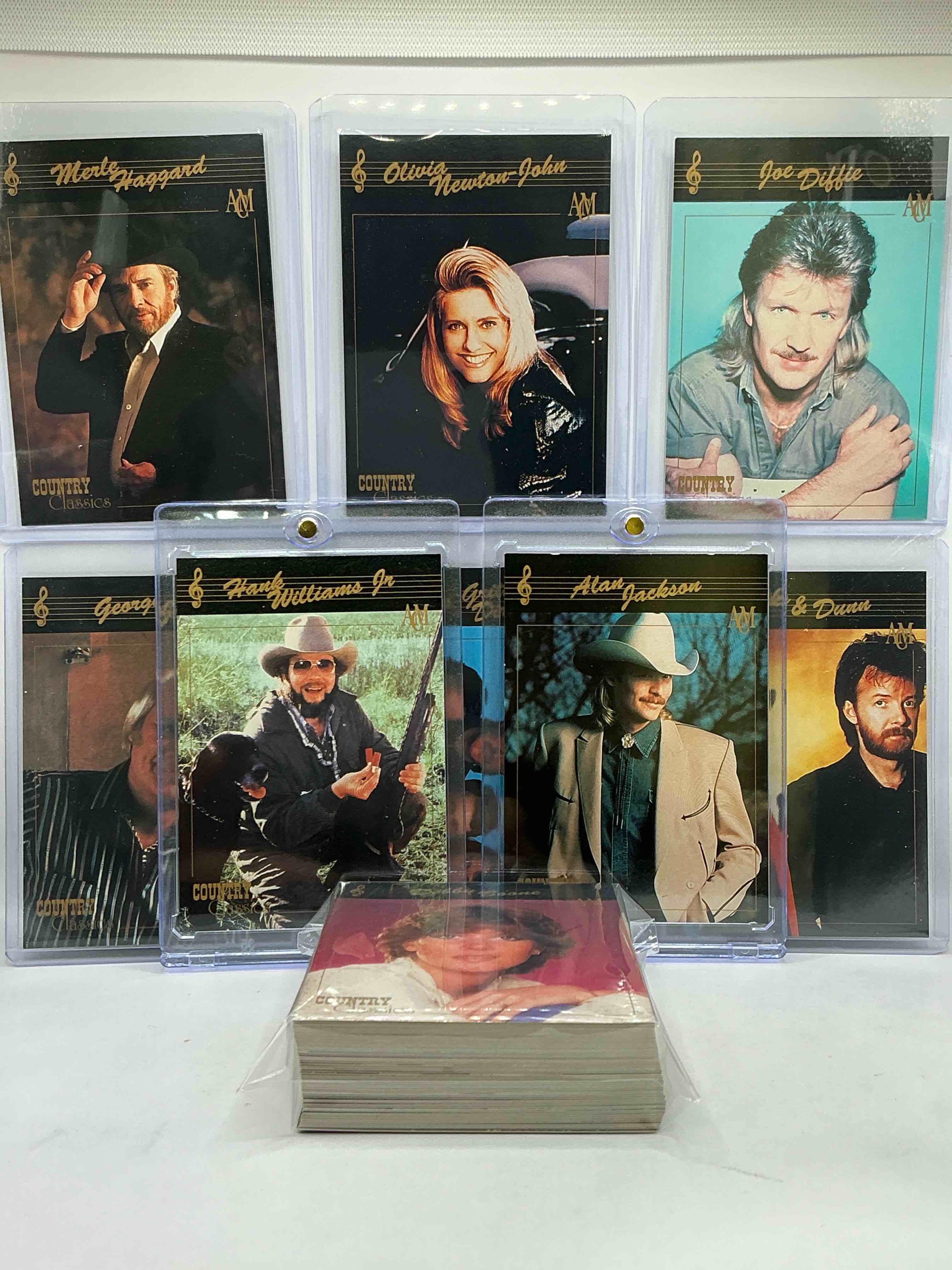 Hank Williams Jr! Alan Jackson! NO WAY! Country Music Craziness! Olivia Newton John, George Jones, Nitty Gritty, Joe Diffe & More! Insane 50 Card Country Music Lot! 1992 Cards, Some Of The Biggest Names In The Country World! PERFECT For Vintage, Authentic & Real Country Fans! 
