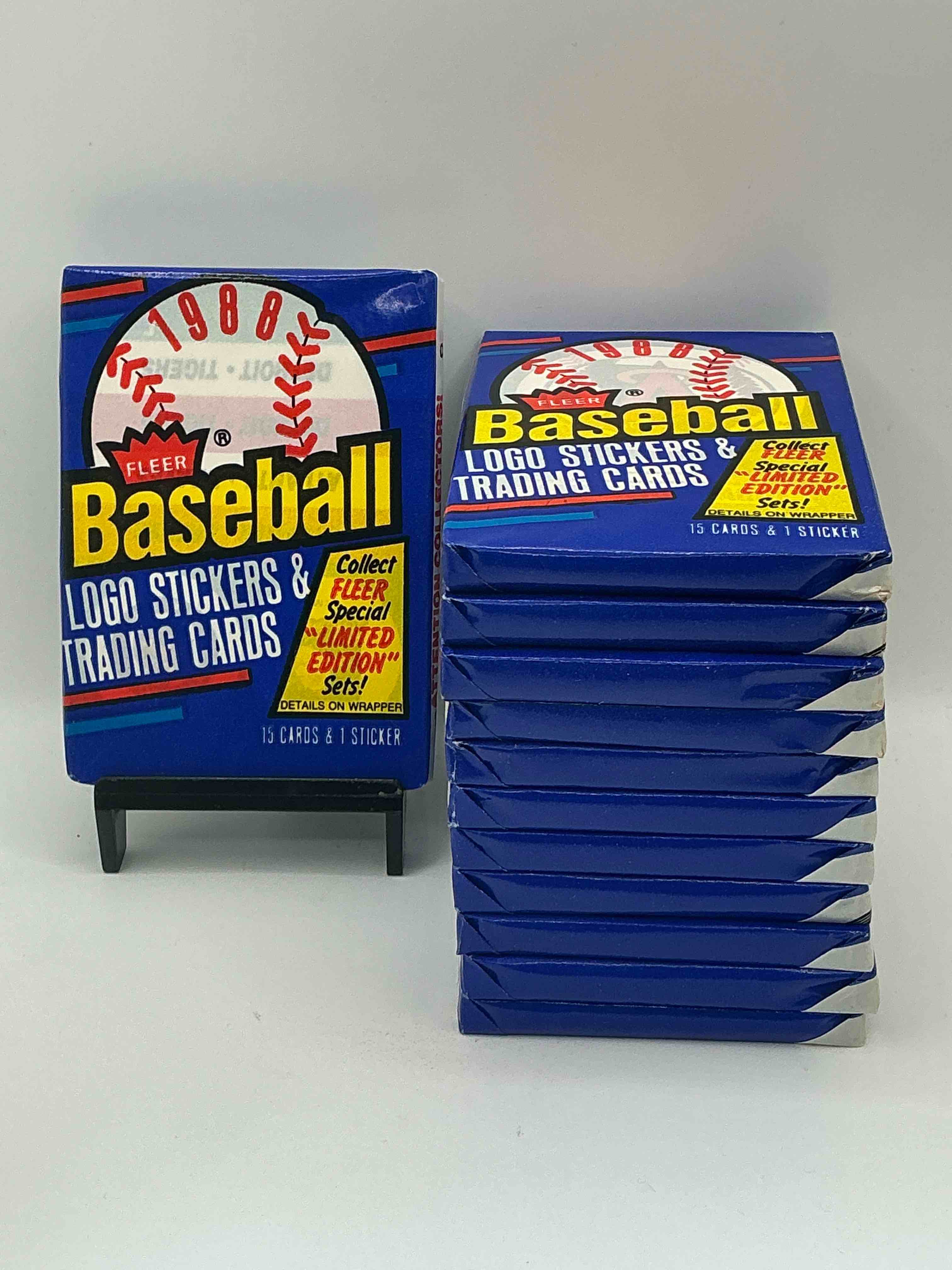 80's vintage! 1988 fleer baseball unopened packs! direct from original box! search for valuable don mattingly & nolan ryan cards!