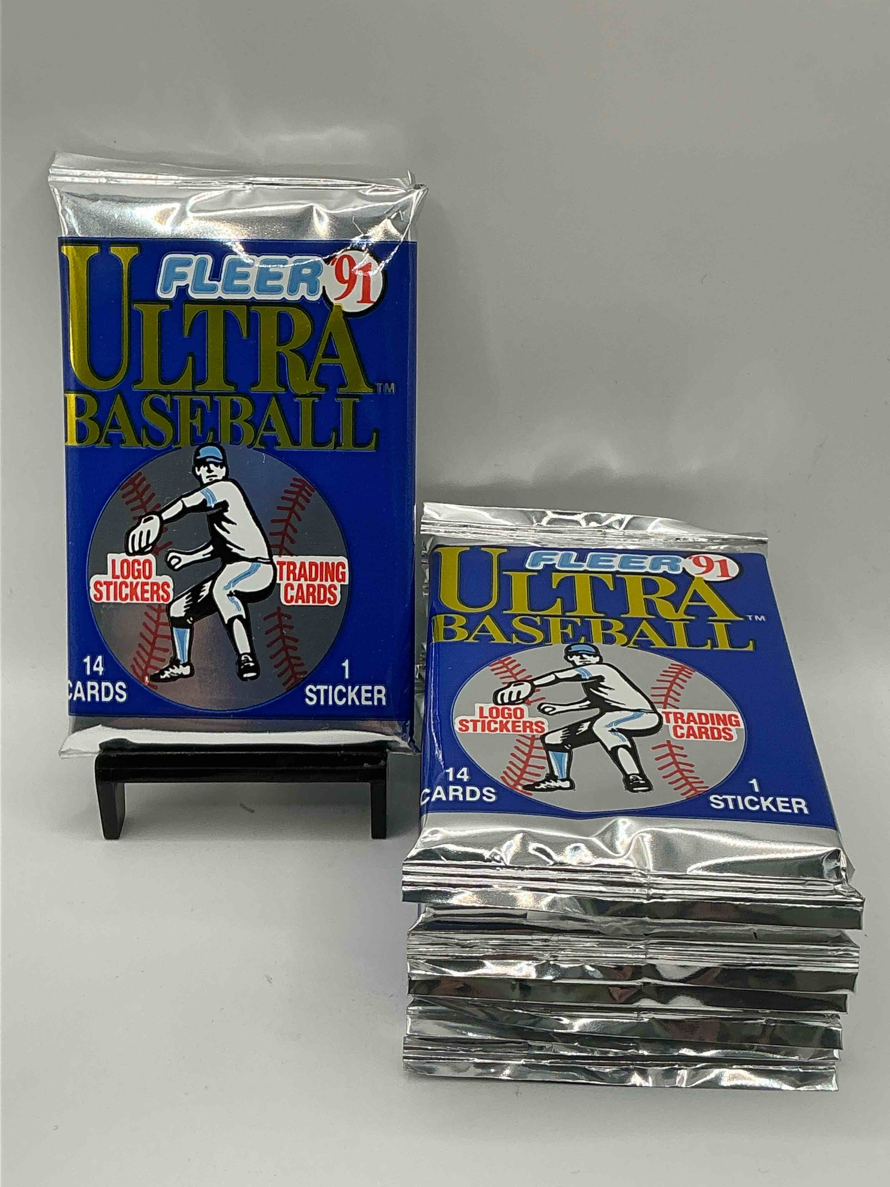 1991 fleer ultra baseball sealed card pack, direct from original retail case! hard to find & loaded with great cards! search for ken griffey jr. #336 (psa 10 value $200), frank thomas, don mattingly, bo jackson & so much more!