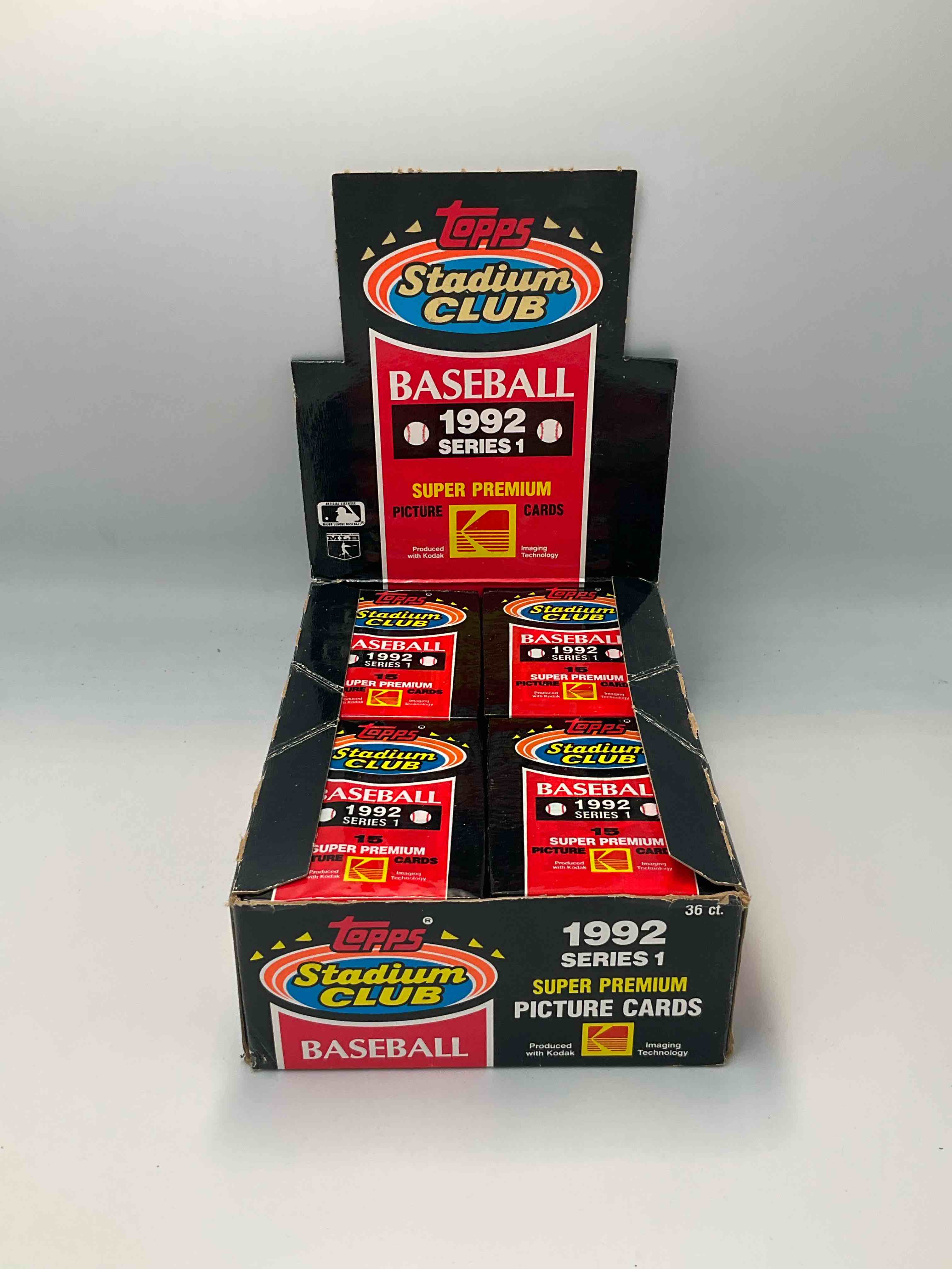 Condition photo showing New/Like New for Ken Griffey Jr!? Frank Thomas!? Baseball Insanity! 1992 Topps Stadium Club Baseball Series III Unopened Packs, Direct From Box! 15 Premium Baseball Cards In Each Pack! Search For Griffey Jr, Nolan Ryan, Frank Thomas & So Much More!Search For 1980's Stars & Hall Of Famers!