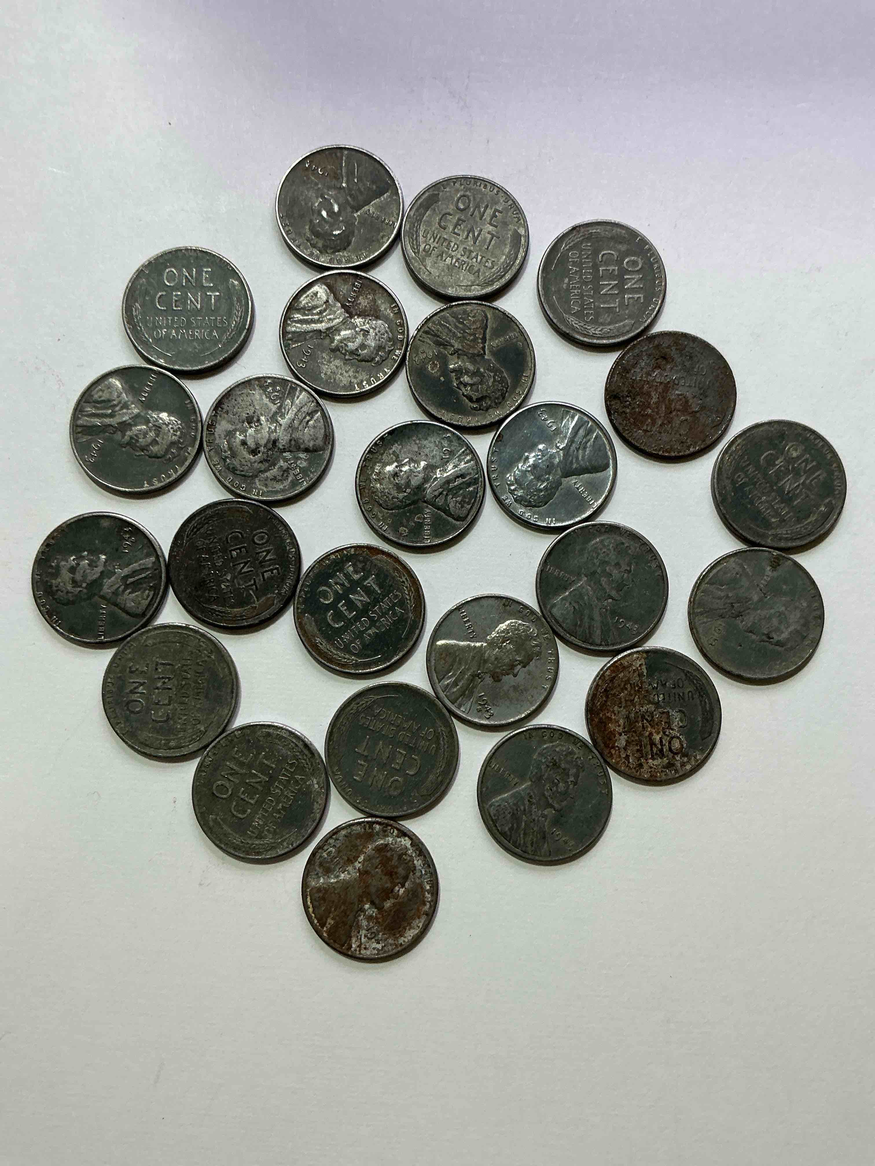 Condition photo showing Good Condition for 1943 World War Il History! Did You Know That In 1943 Copper Was So Valuable For Making Ammunition That The U.S. Treasury Made Pennies Out Of Steel?! 1943 STEEL Pennies Have Become Valuable, Rare Collector Items! Up For Auction Are Rare WWII Steel Pennies Appearing Circulated. Own Pieces Of World War II History That Are An Awesome Investment!