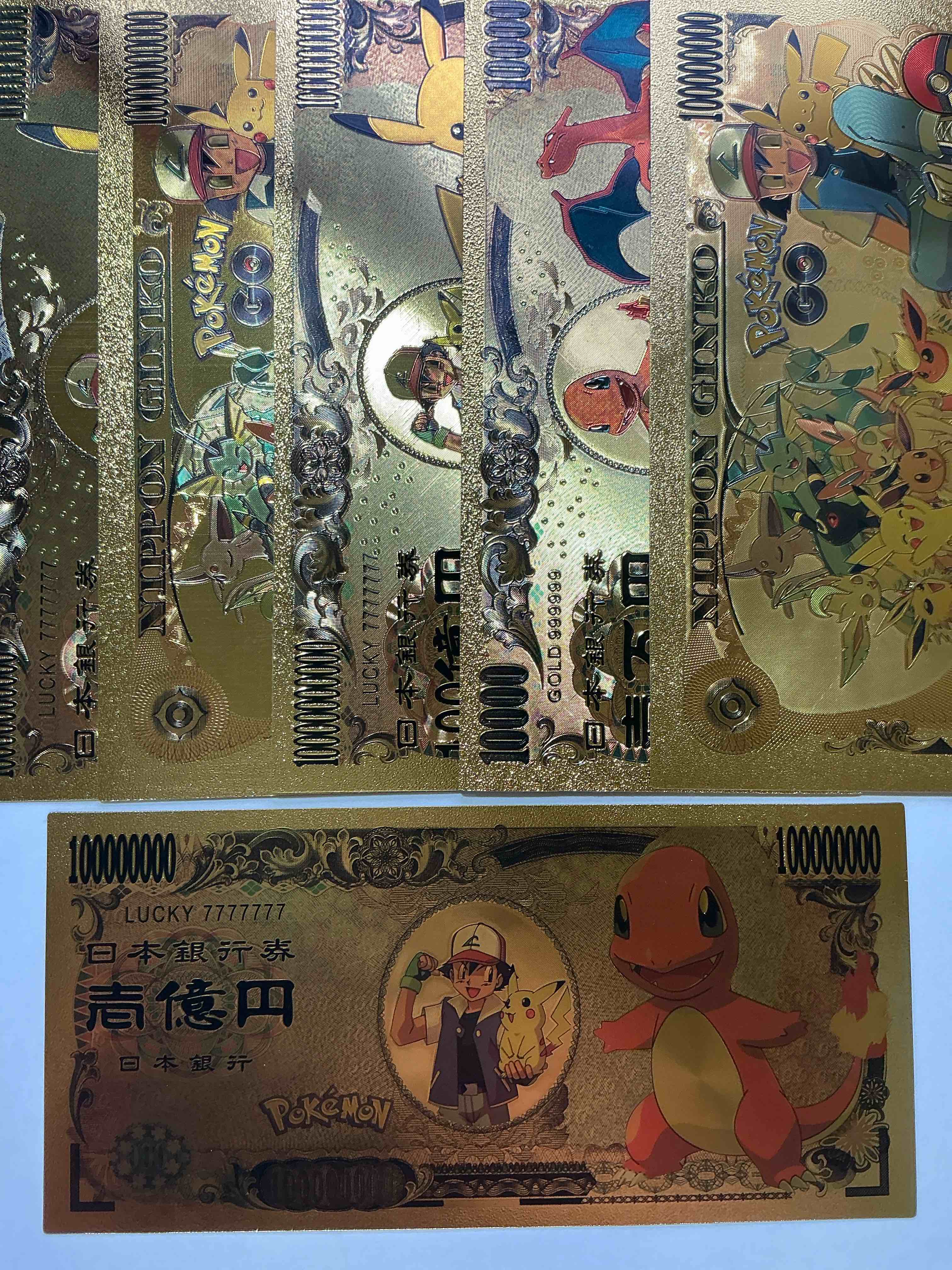 Condition photo showing New/Like New for Pokémon Novelty Gold In Color Dollars! Ultra Cool Novelty 10,000 Pokémon Bill With Characters & Cool Designs! Rare & Hard To Get!