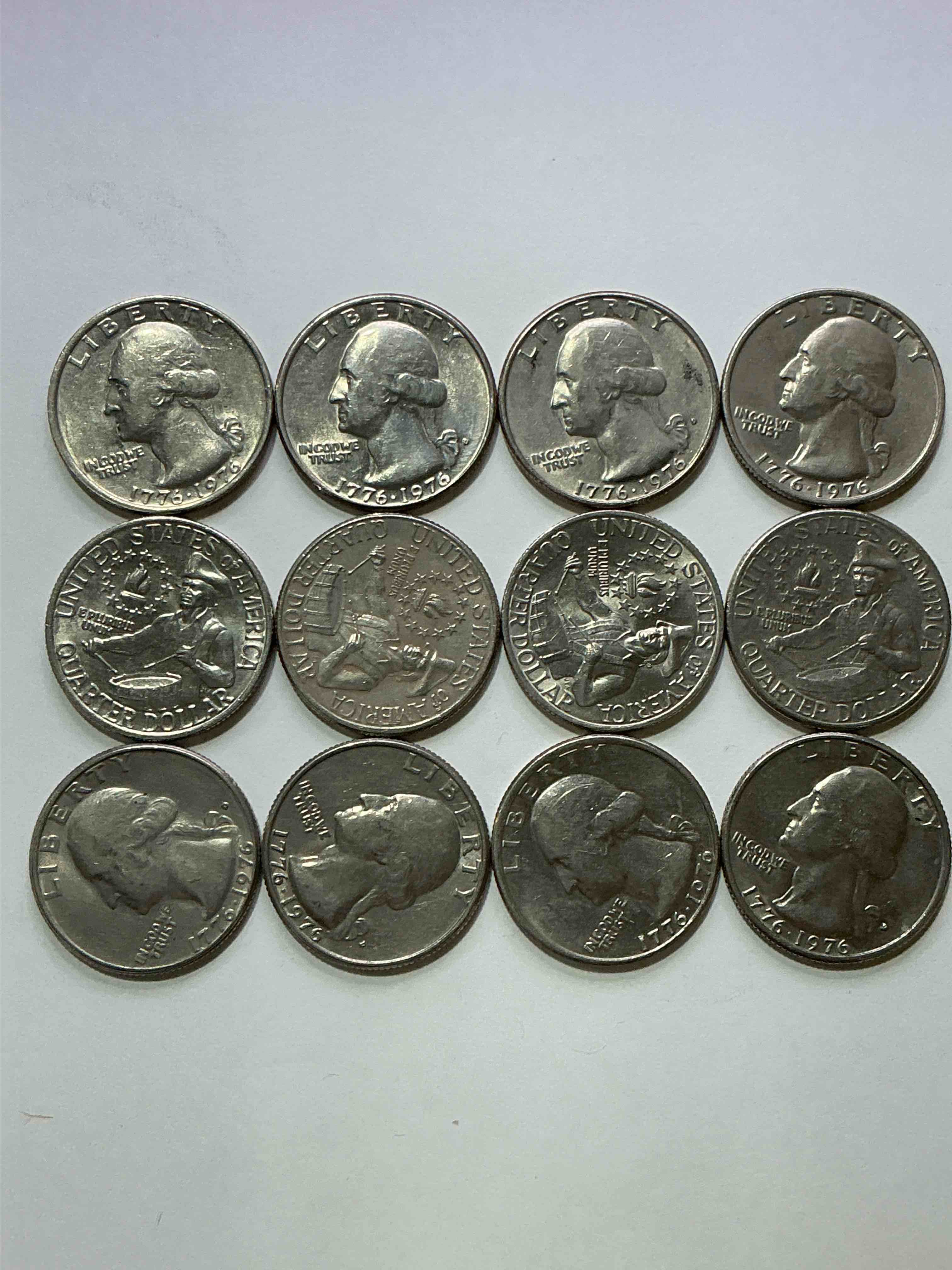 Condition photo showing Good Condition for 1976 Bicentennial Bliss! In 1976 The U.S. Mint Produced Coins Celebrating The 200 Year Anniversary Of America. Up For Auction Are Awesome Examples Of Quarters Produced For This... The Infamous 200 Year Anniversary Edition! Highly Desirable For Collectors! Own Pieces Of History & Get Ready For America's 250 Year Anniversary Coming Soon!