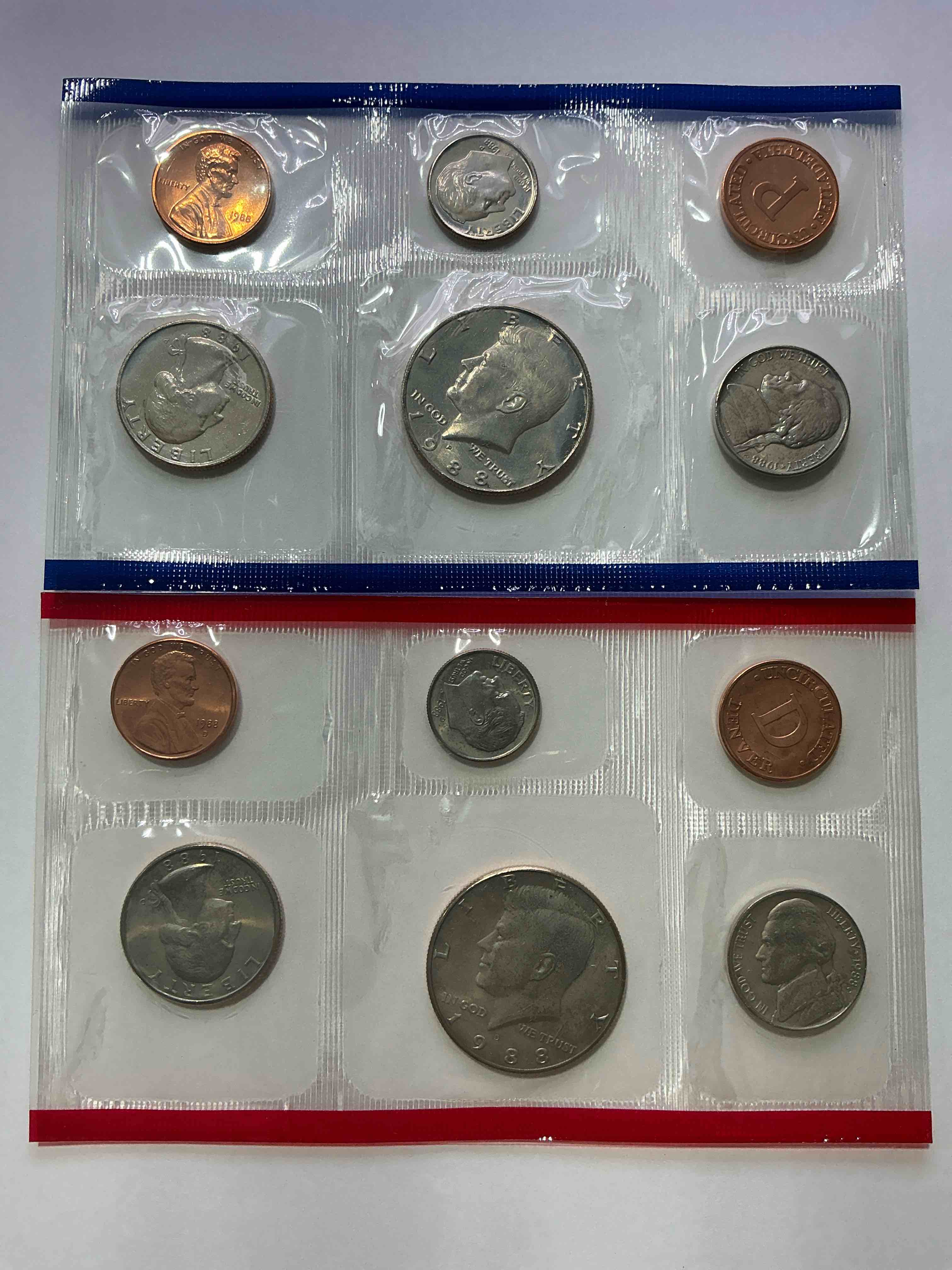 1988 Uncirculated U.S. Mint Coins! These Gorgeous Coins From The Mint Set Features Each U.S. Coins Minted in 1988 In Uncirculated Condition, From Each Mint Mark, Philly & Denver! Own An Awesome Investment & Incredible Piece Of U.S. History!