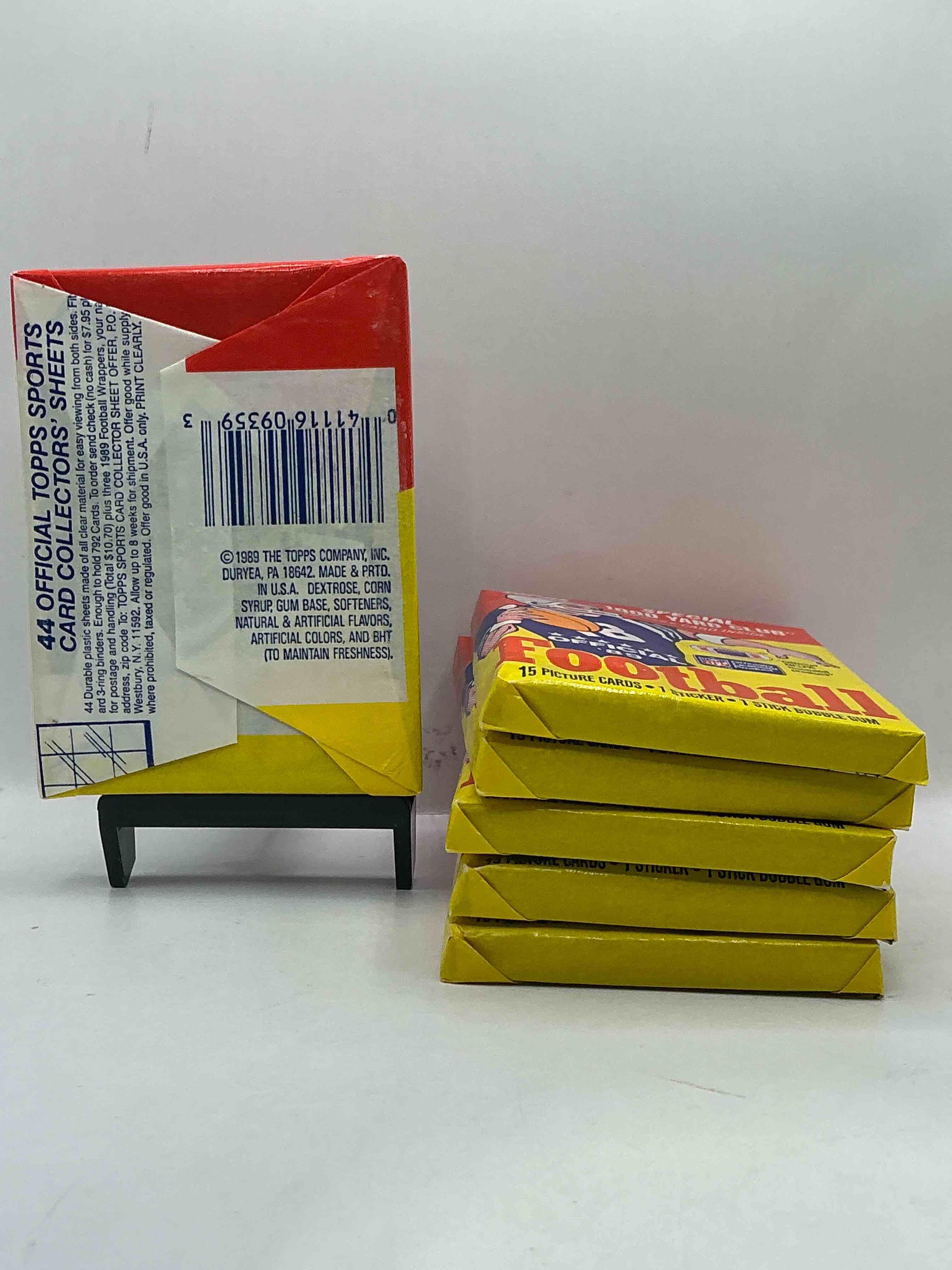 Condition photo showing New/Like New for 1989 Topps Football Unopened Sports Card Wax Packs! Straight From Original Box!Search For Deion Sanders Rookie Cards! Along With Valuable Jerry Rice, Bo Jackson & Other 80's Stars!