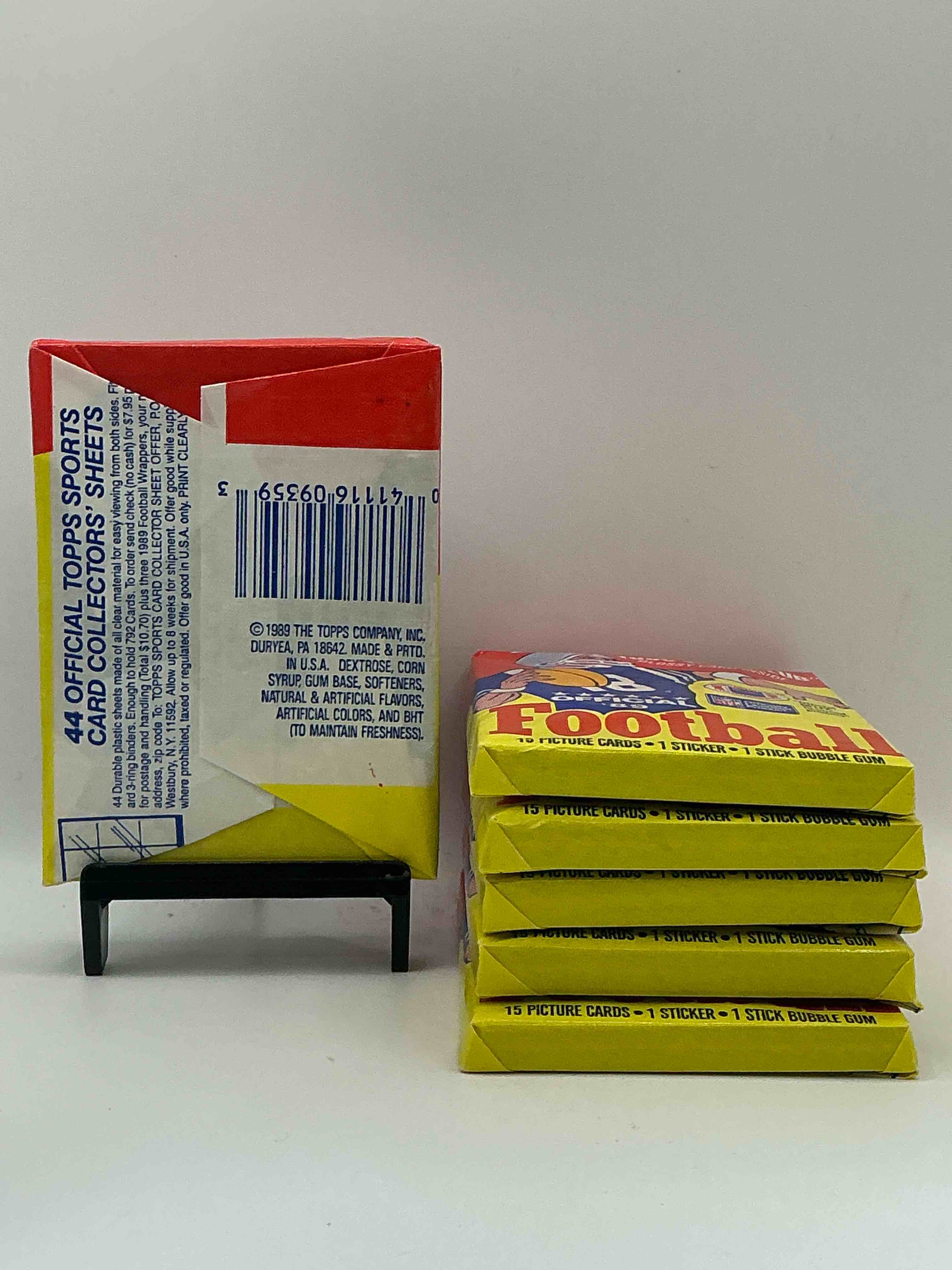 Condition photo showing New/Like New for 1989 Topps Football Unopened Sports Card Wax Packs! Straight From Original Box!Search For Deion Sanders Rookie Cards! Along With Valuable Jerry Rice, Bo Jackson & Other 80's Stars!
