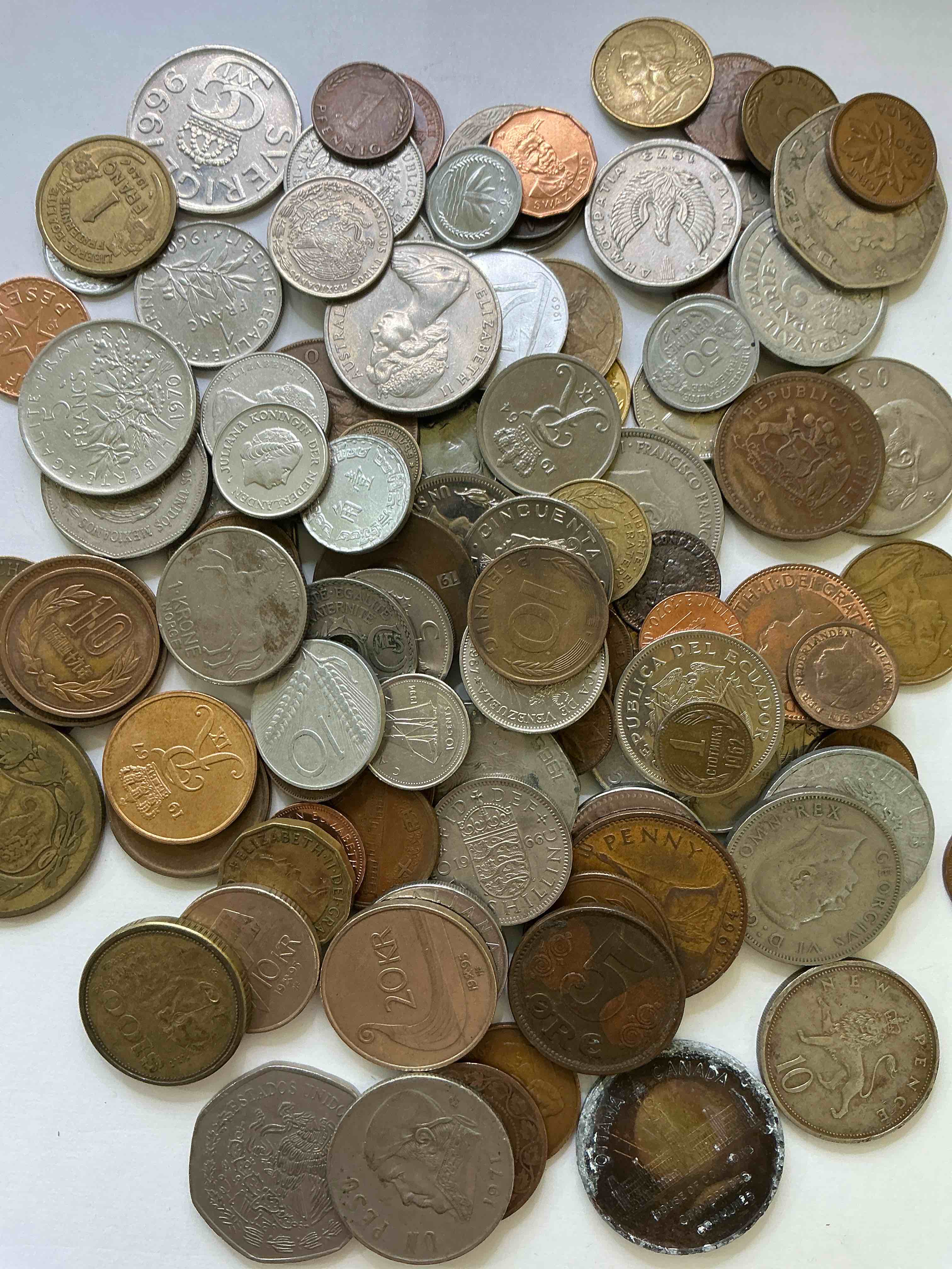 Condition photo showing New/Like New for World Coins, Antique & Vintage! Each Lot Is Unique! Many Different Years, Countries, Sizes & Exotic Places. This Cool Collection Of Antique Coins From Around The World Is Loads Of Fun! Have Fun Identifying Each Coin & Country As A Great Educational Tool! A Great Investment Too!