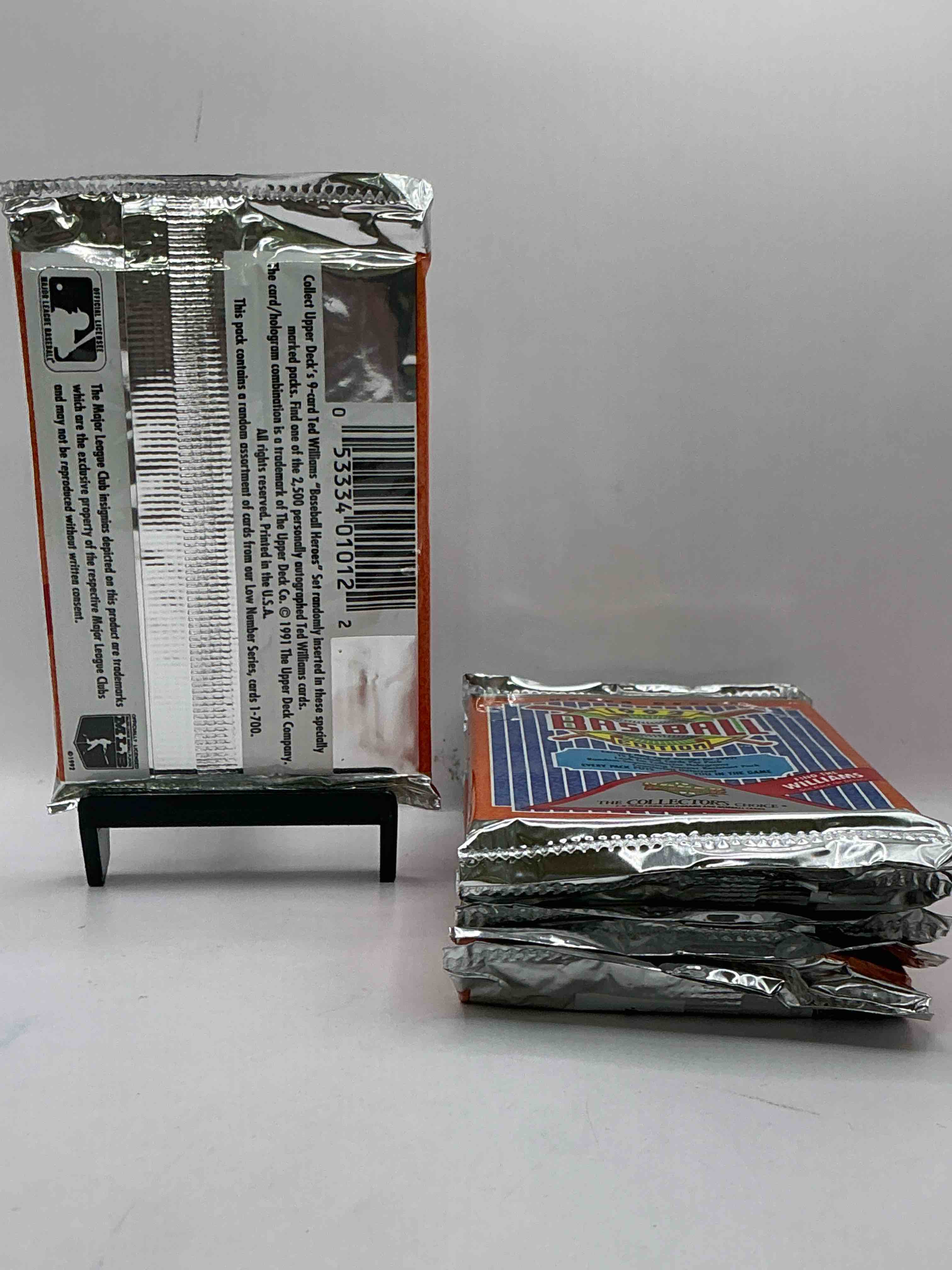 Condition photo showing New/Like New for 1992 Upper Deck Baseball Sealed Sports & Collectible Card Pack, Direct From Original Sealed Retail Case! Search For Ultra Rare & Valuable Ted Williams & Johnny Bench Signed Insert Cards As Well As Deion Sanders, Ken Griffey Jr., Nolan Ryan & So Much More!