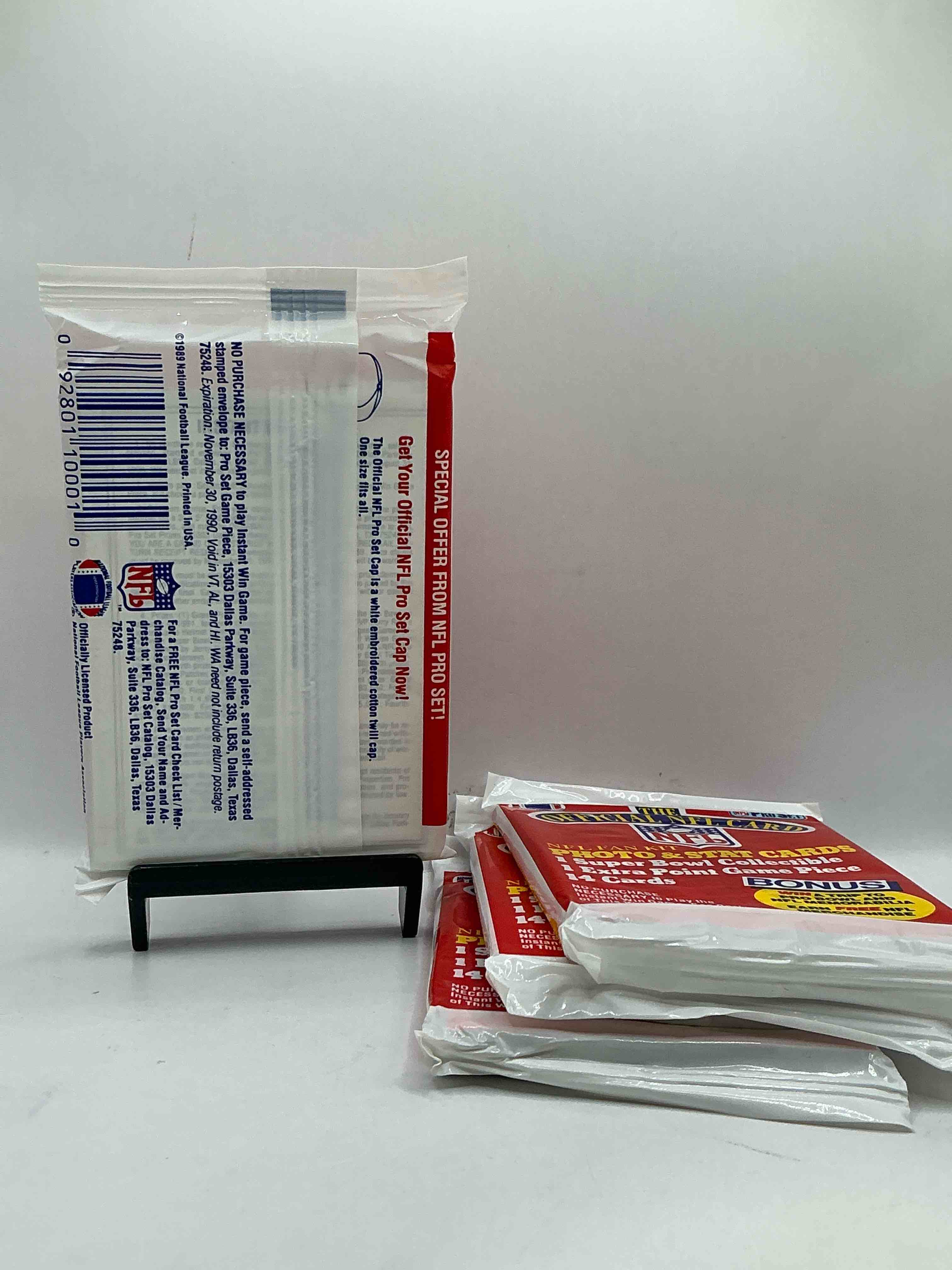 Condition photo showing New/Like New for Loaded! 1989 Pro Set Football Sealed Card Pack, Direct From Original Retail Case!Highly Sought After By Collectors As This Year Is Loaded With High Profile Rookies!Search For Rookie Cards From Barry Sanders, Deion Sanders, Troy Aikman, Michael Irvin & Much More! Getting Hard To Find!