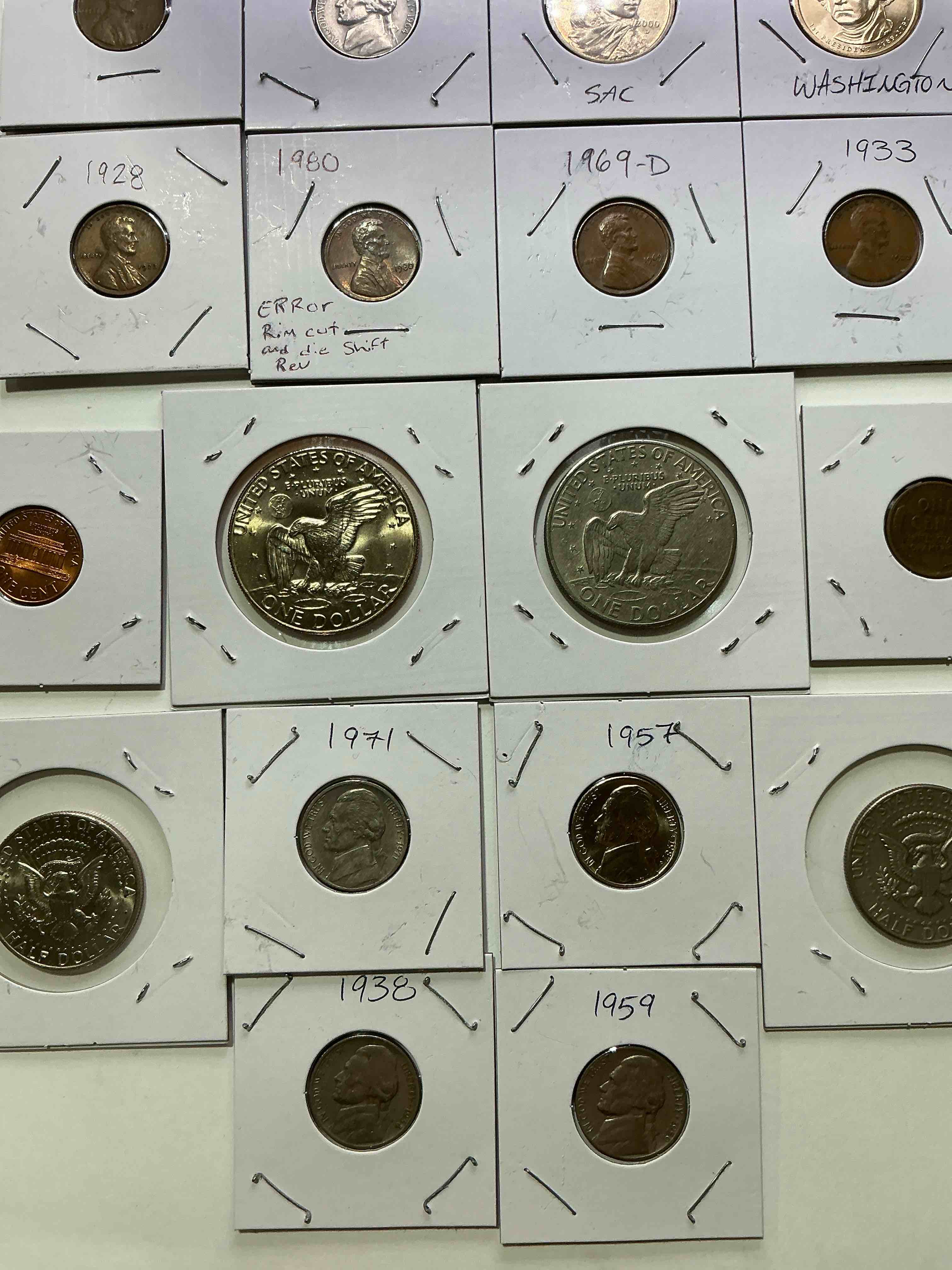 Condition photo showing New/Like New for Coin Lot Craziness! A Fun Mixture Of Different Coins From All Different Years! Ike Dollars, Indian Head Pennies, Half Dollars & More! Perfect Addition To Any Collection! 