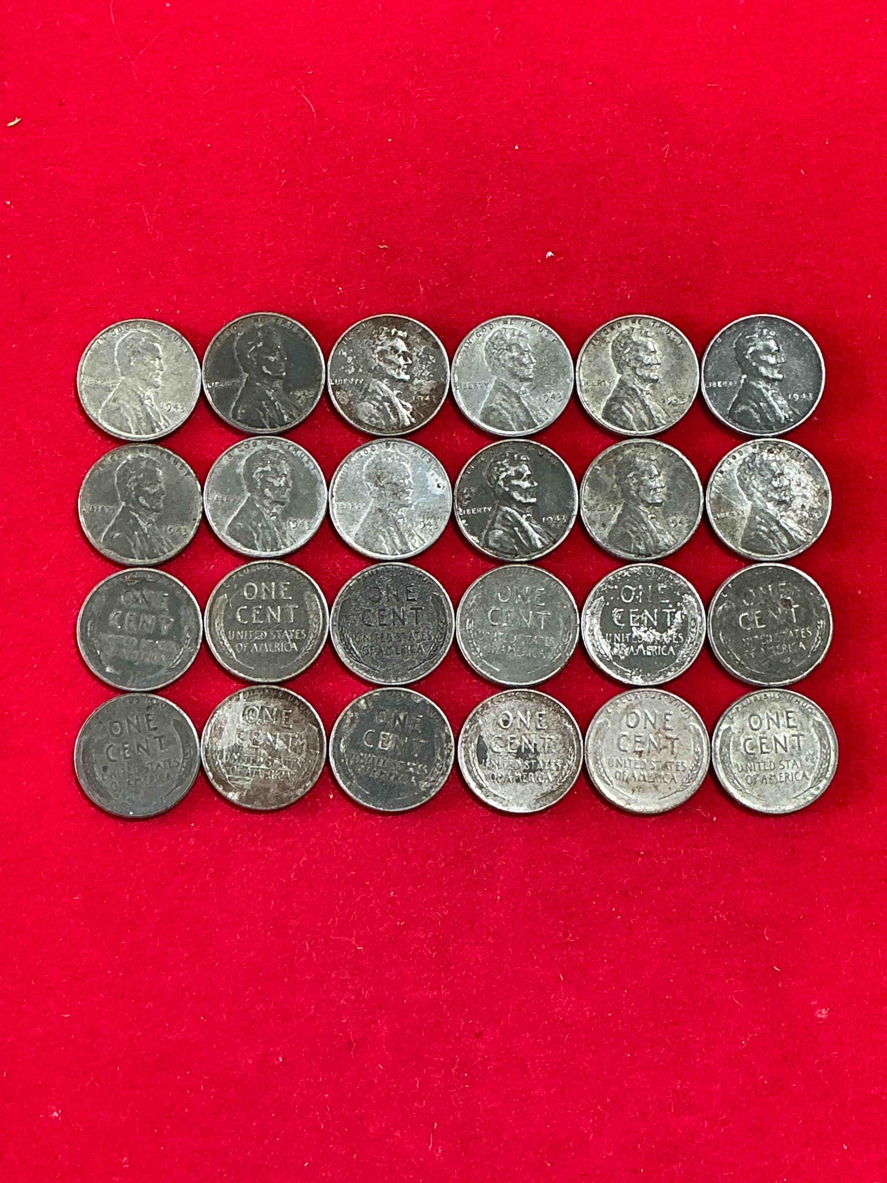 Condition photo showing Good Condition for 1943 World War Il History! Did You Know That In 1943 Copper Was So Valuable For Making Ammunition That The U.S. Treasury Made Pennies Out Of Steel?! 1943 STEEL Pennies Have Become Valuable, Rare Collector Items! Up For Auction Are Rare WWII Steel Pennies Appearing Circulated. Own Pieces Of World War II History That Are An Awesome Investment!