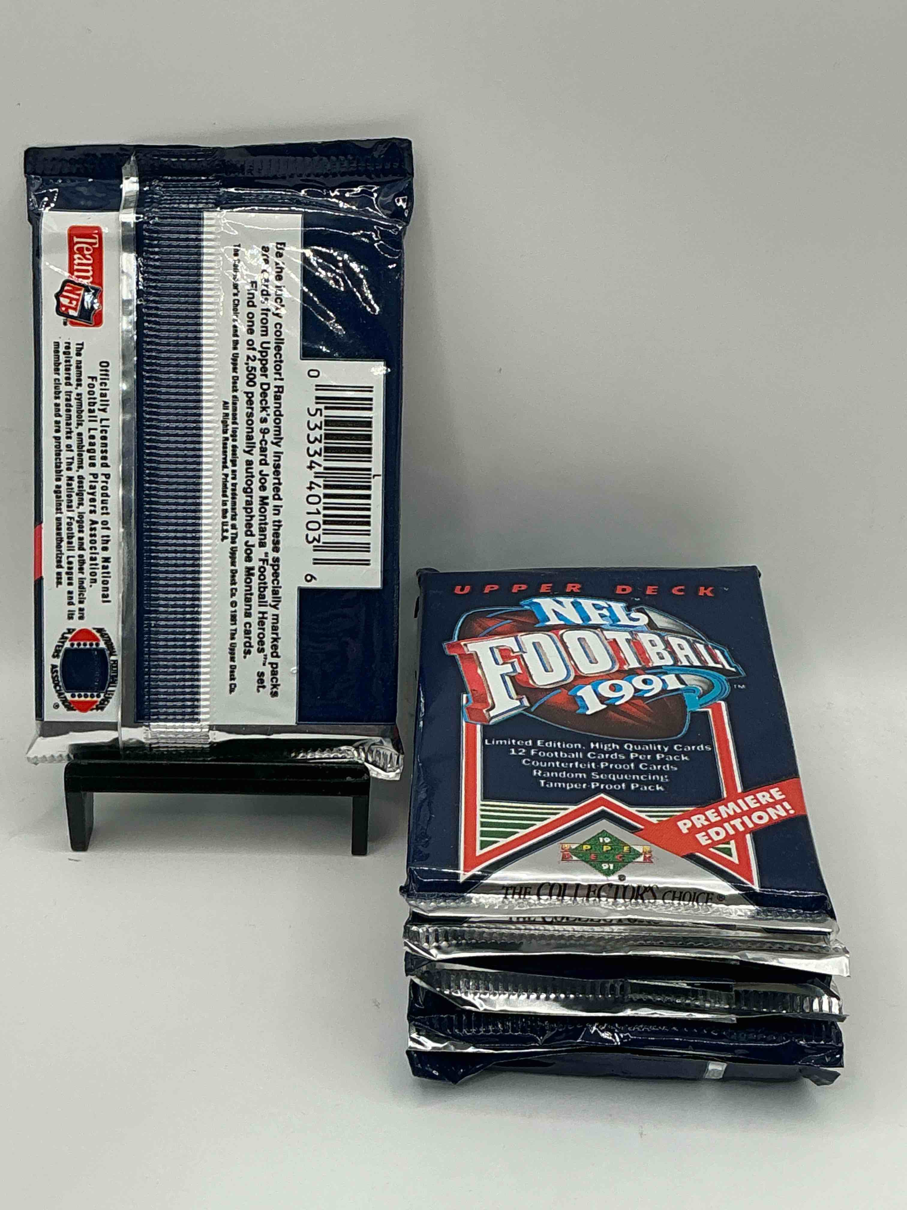 Condition photo showing New/Like New for Rare & Vintage! 1991 Upper Deck Unopened NFL Football Packs! Direct From Original Box! Brett Favre Rookie Year! Search For Brett Favre Rookie & Other 80s Stars!