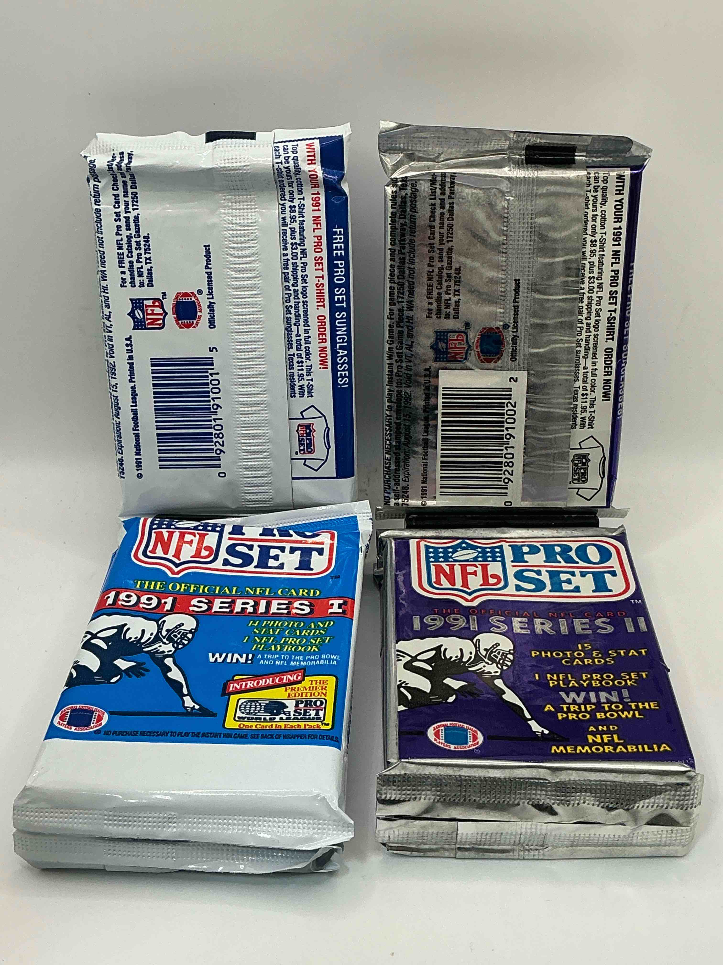 Condition photo showing New/Like New for Wow! 1991 Pro Set Football Sealed Card Packs Series I & II, Direct From Original Retail Case!Highly Sought After By Collectors As This Year Is Loaded With High Profile Cards!Search For Cards From Barry Sanders, Deion Sanders, Troy Aikman, Michael Irvin & Much More! Getting Hard To Find!