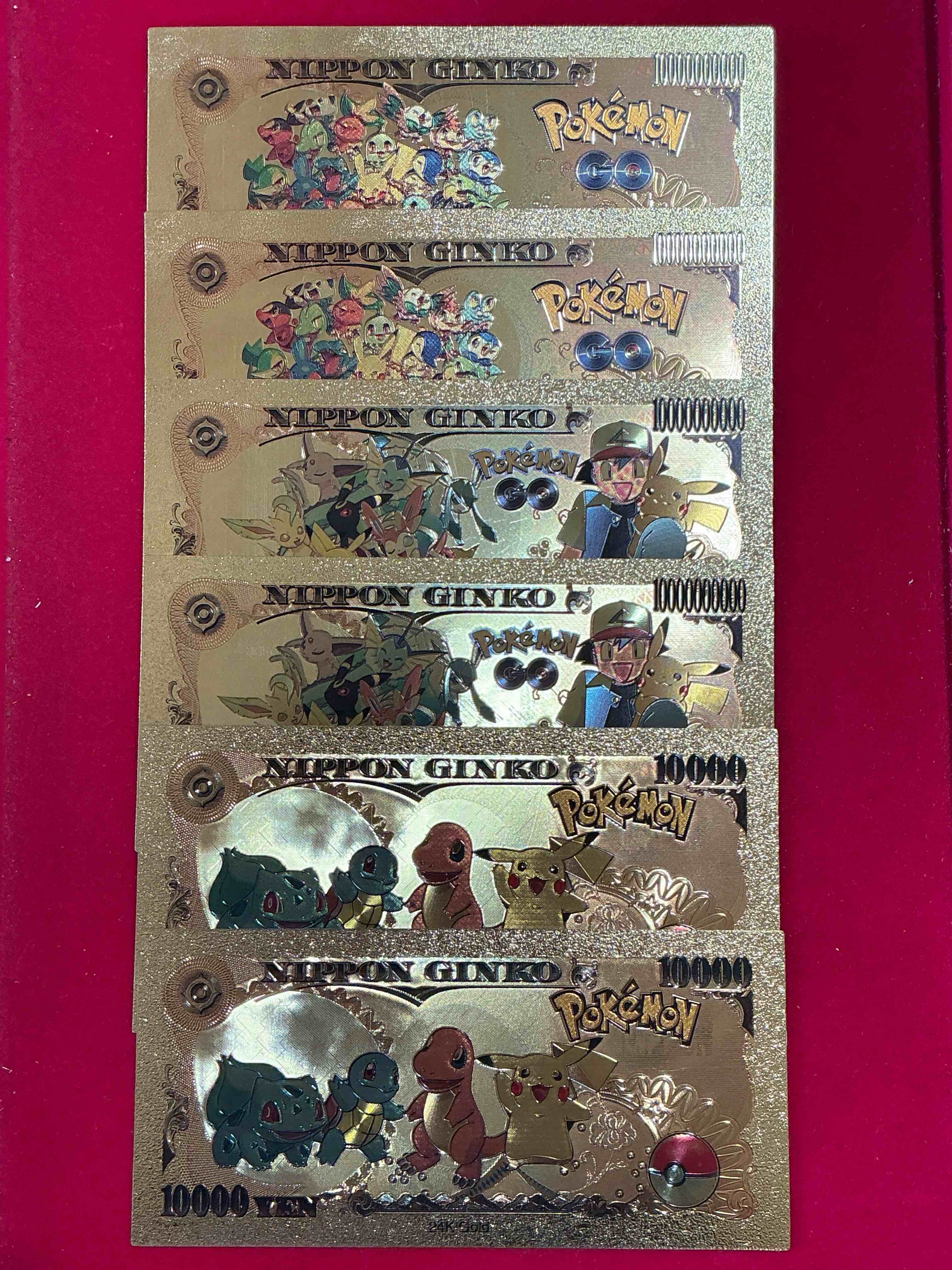 Condition photo showing New/Like New for Pokémon Novelty Gold In Color Dollars! Ultra Cool Novelty 10,000 Pokémon Bill With Characters & Cool Designs! Rare & Hard To Get! 