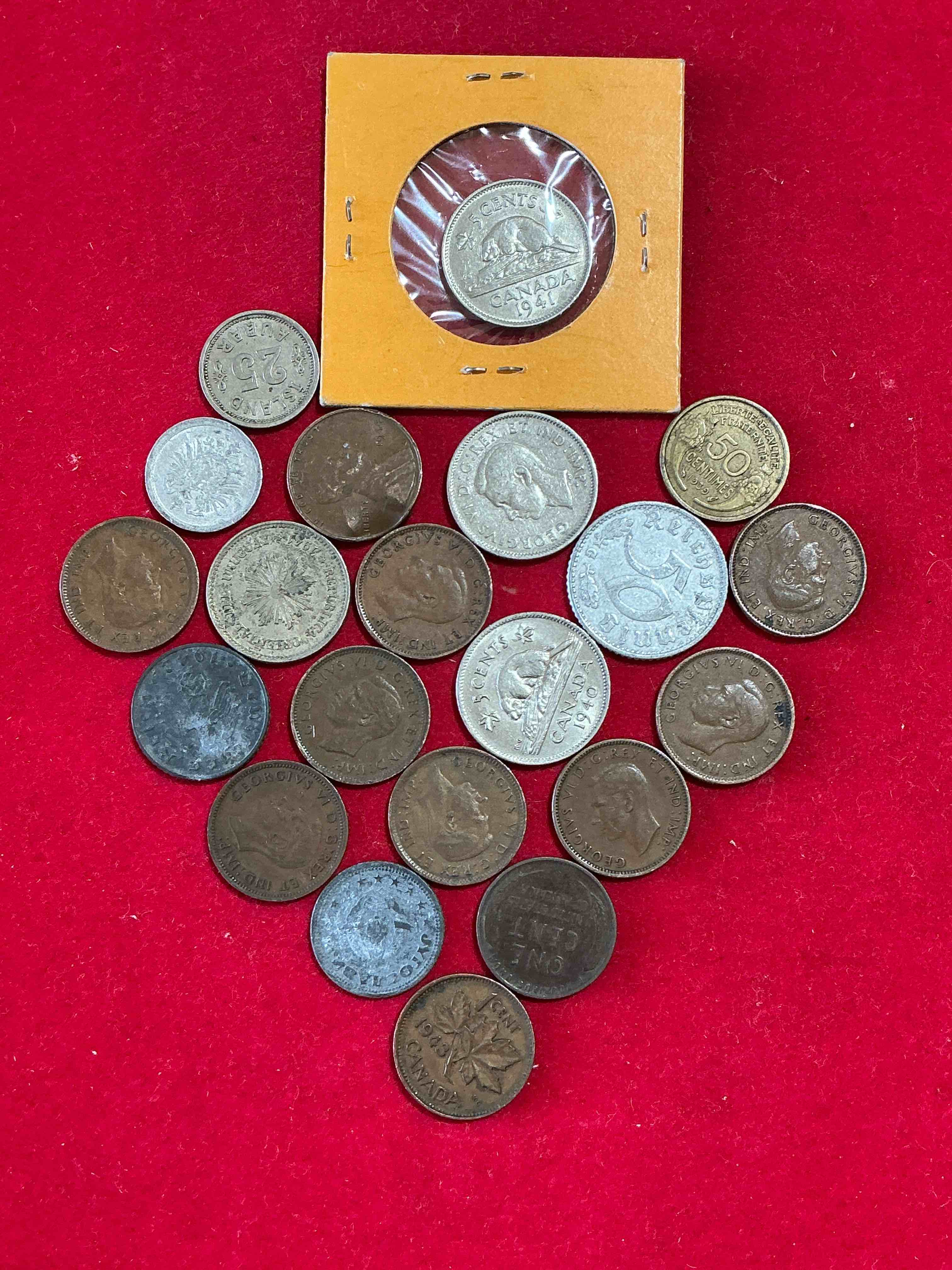 Condition photo showing Good Condition for World War Two Buffs Rejoice! Up For Auction Is An Awesome Collection Of World War II Era Coins (1939-1945) From Around The World! Really Hard To Collect & Find In One Place! Really Cool Pieces Of History!