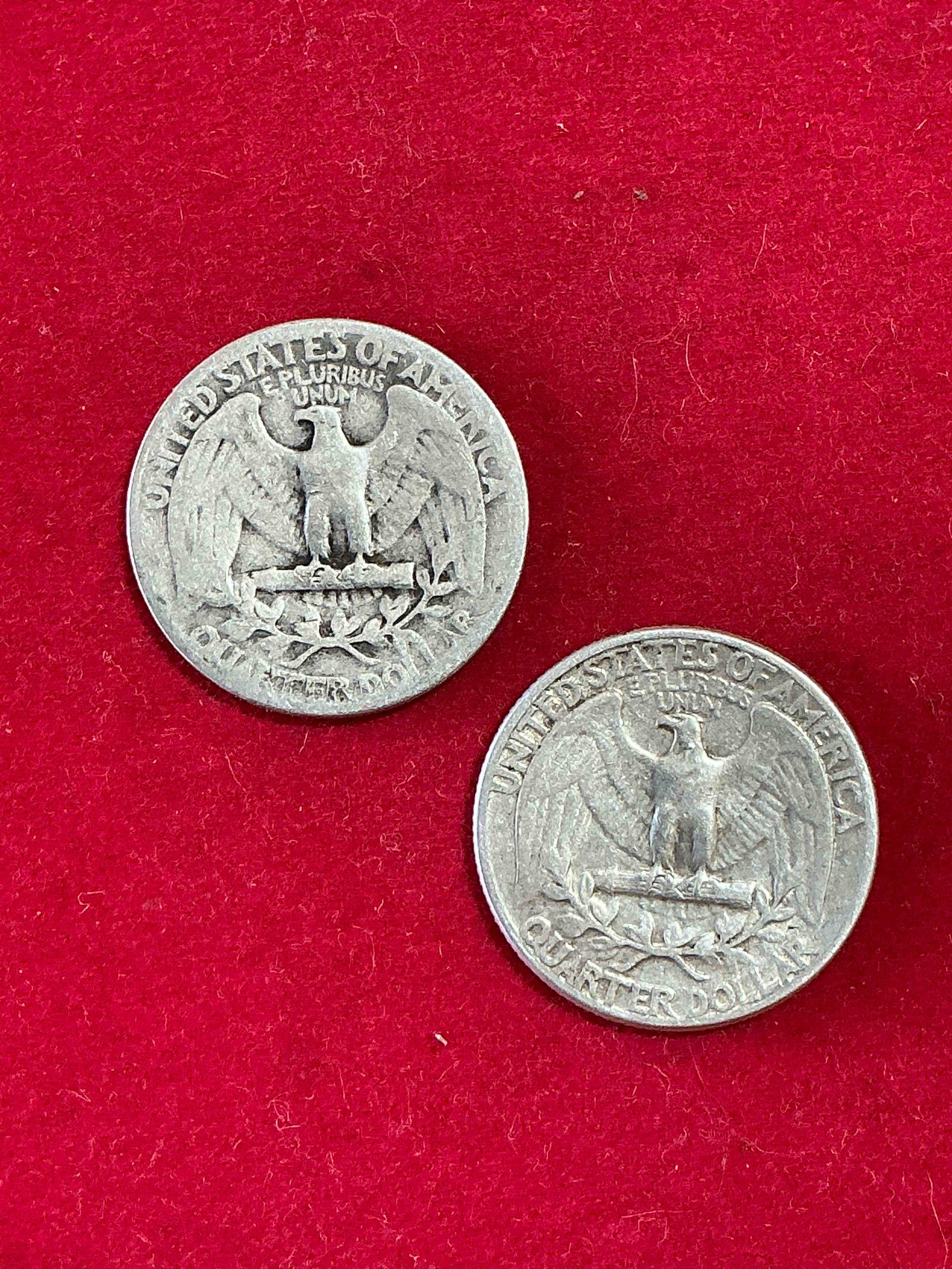 Condition photo showing Good Condition for George Washington Brilliant Circulated World War II Silver! Pre 1965 U.S. Quarter Dollar Coins Were Actually Silver, Here Are Great Examples Of Awesome, Pristine George Washington Silver Quarter, Stunning & Circulated! Rare Mints! Great For Investing In Precious Metals! These Coins Were Minted At 90% Silver and 10% Copper, Giving Them A Net Weight Of .18084 Ounces Of Pure Silver Per Coin! Very Hard To Find, Stunning! Invest In Fine U.S. Silver!