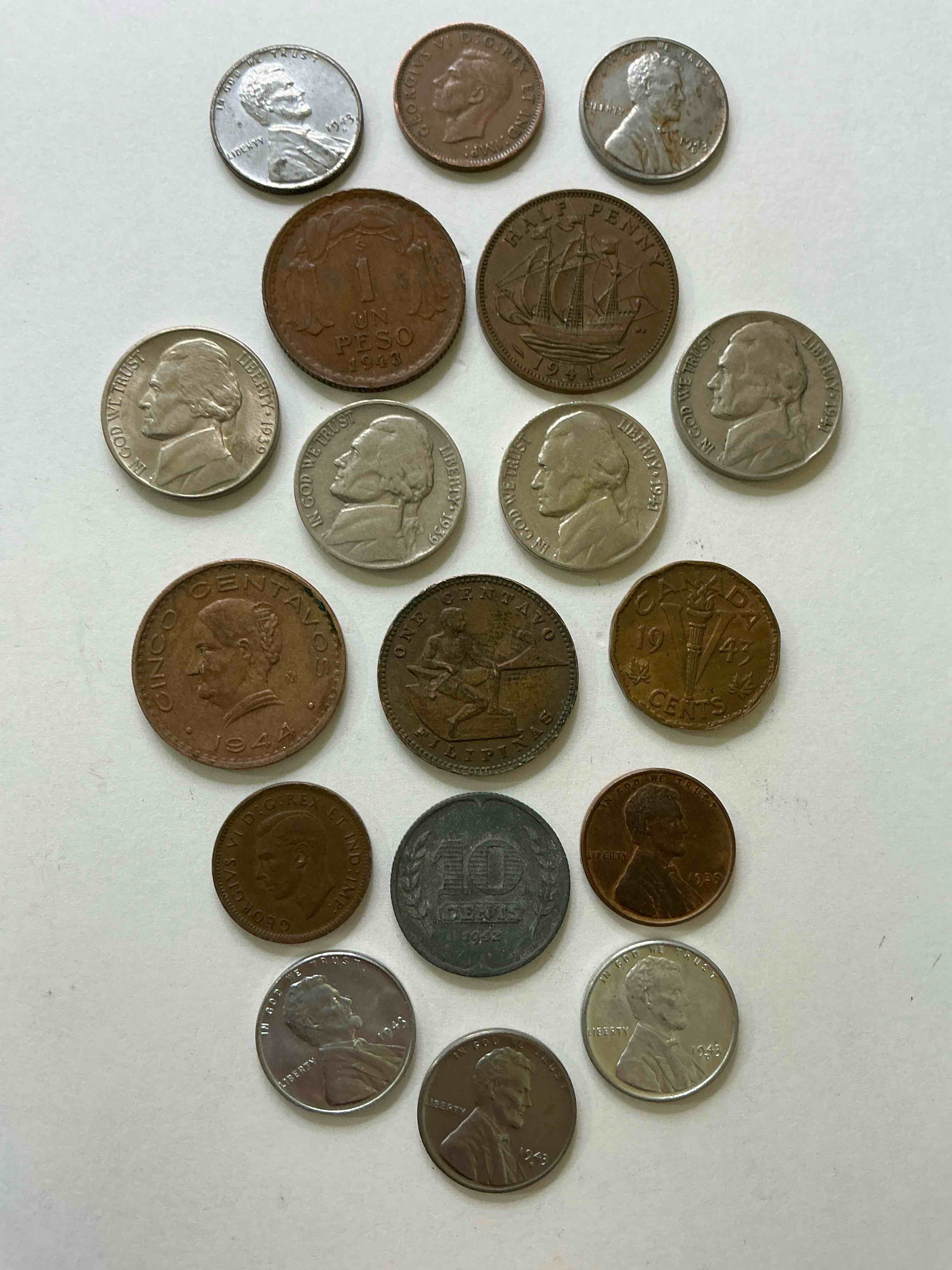 Condition photo showing Good Condition for World War Two Buffs Rejoice! Up For Auction Is An Awesome Collection Of World War II Era Coins (1939-1945) From Around The World! Really Hard To Collect & Find In One Place! Really Cool Pieces Of History!