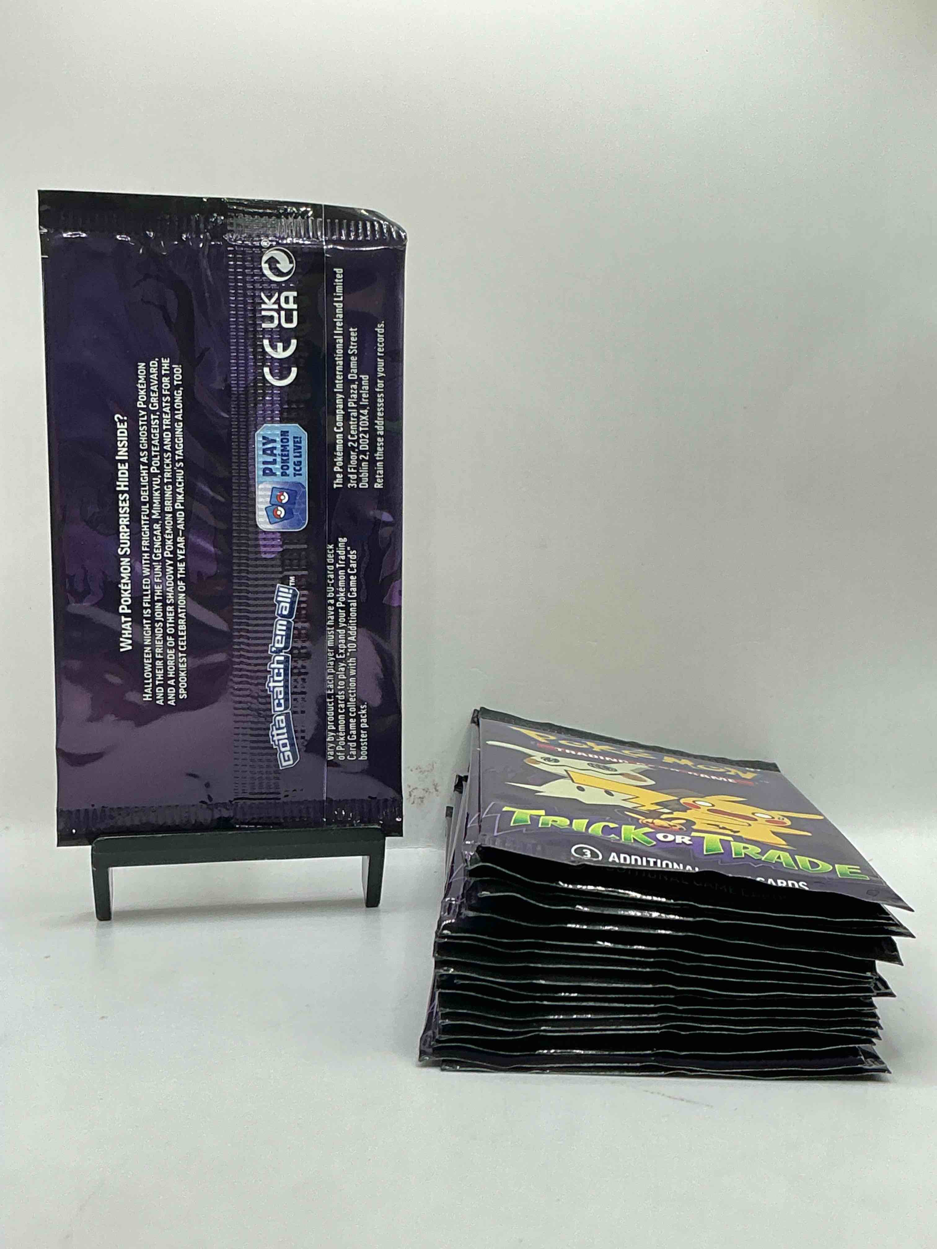 Condition photo showing New/Like New for Pokémon Packs! Spooky Trick Or Trade Unopened Packs! 3 Cards Per Pack, From 2023! Look For Legendary Monsters!