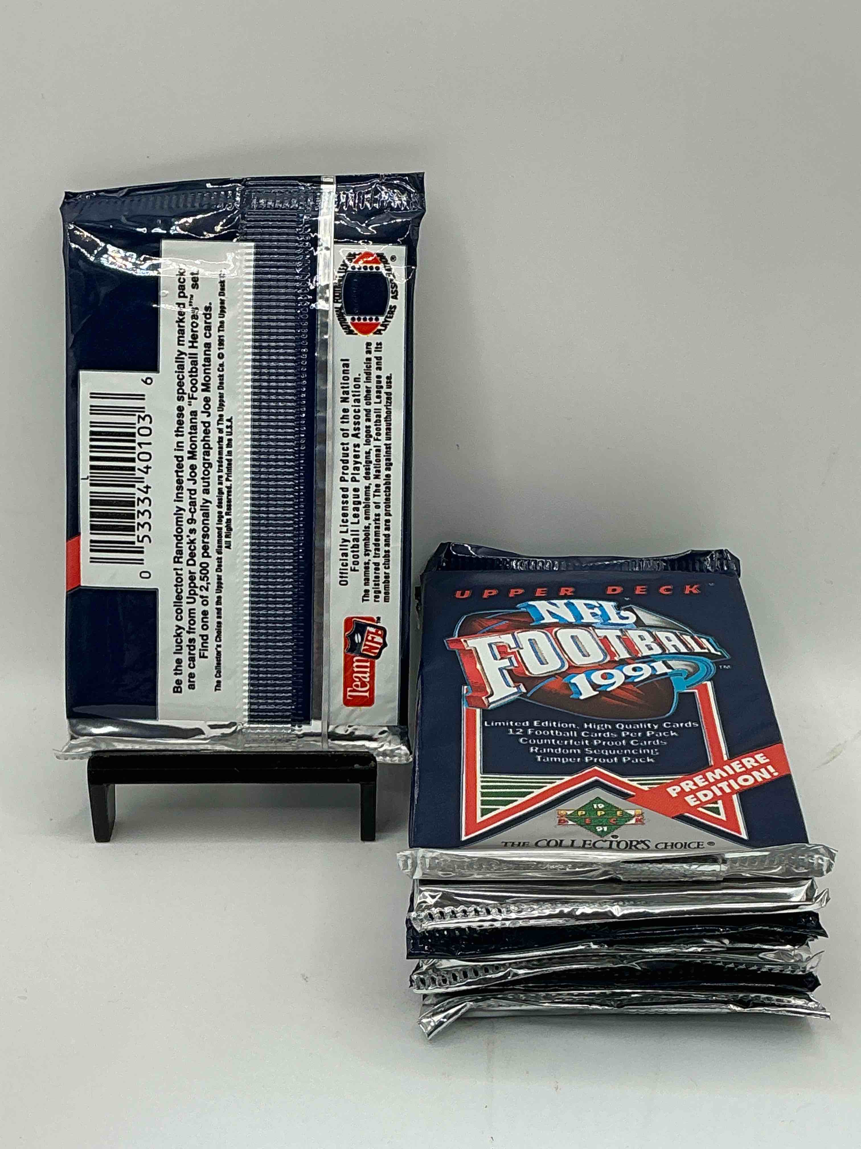 Condition photo showing New/Like New for Rare & Vintage! 1991 Upper Deck Unopened NFL Football Packs! Direct From Original Box! Brett Favre Rookie Year! Search For Brett Favre Rookie & Other 80s Stars!