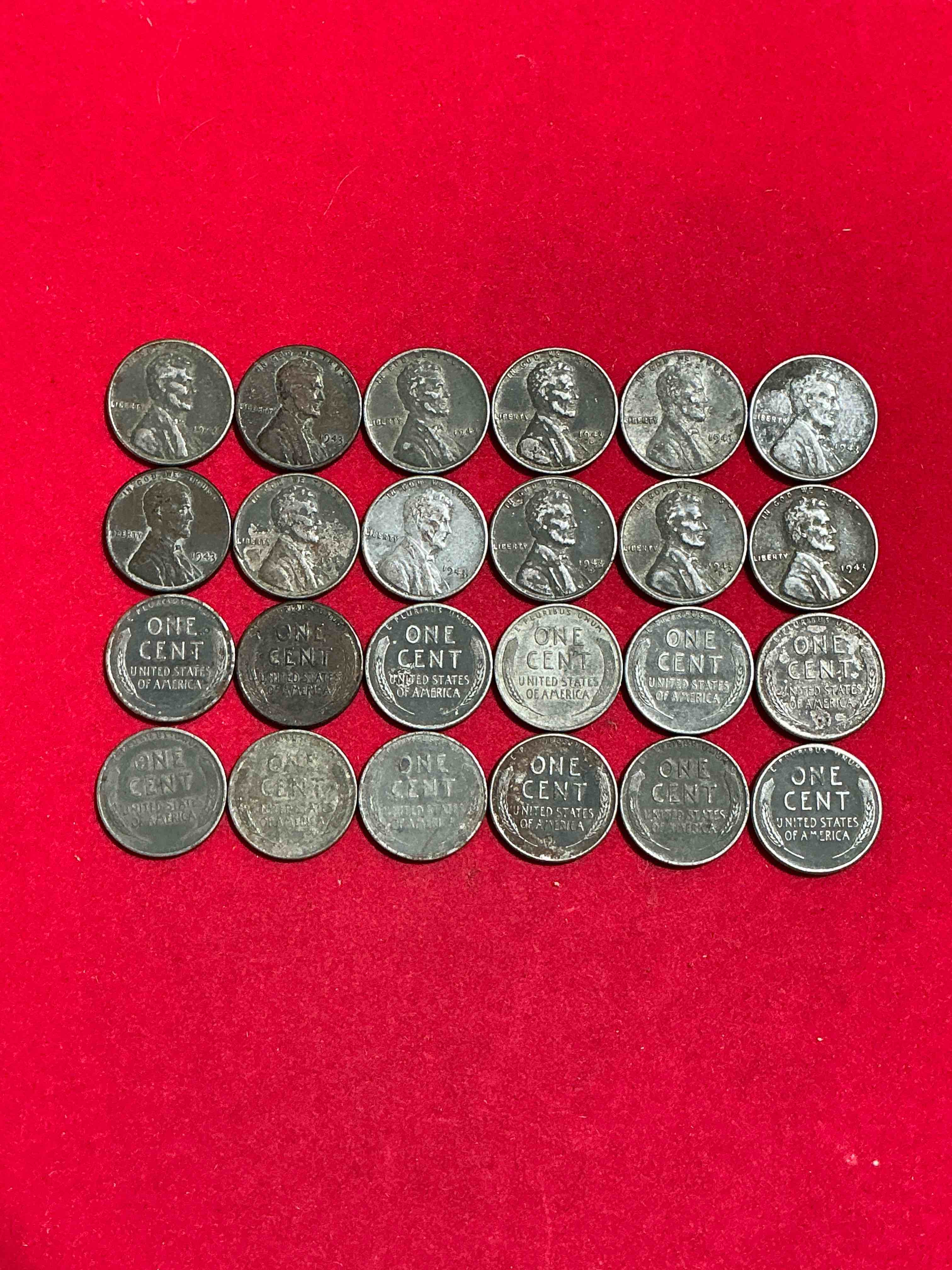 Condition photo showing Good Condition for 1943 World War Il History! Did You Know That In 1943 Copper Was So Valuable For Making Ammunition That The U.S. Treasury Made Pennies Out Of Steel?! 1943 STEEL Pennies Have Become Valuable, Rare Collector Items! Up For Auction Are Rare WWII Steel Pennies Appearing Circulated. Own Pieces Of World War II History That Are An Awesome Investment!