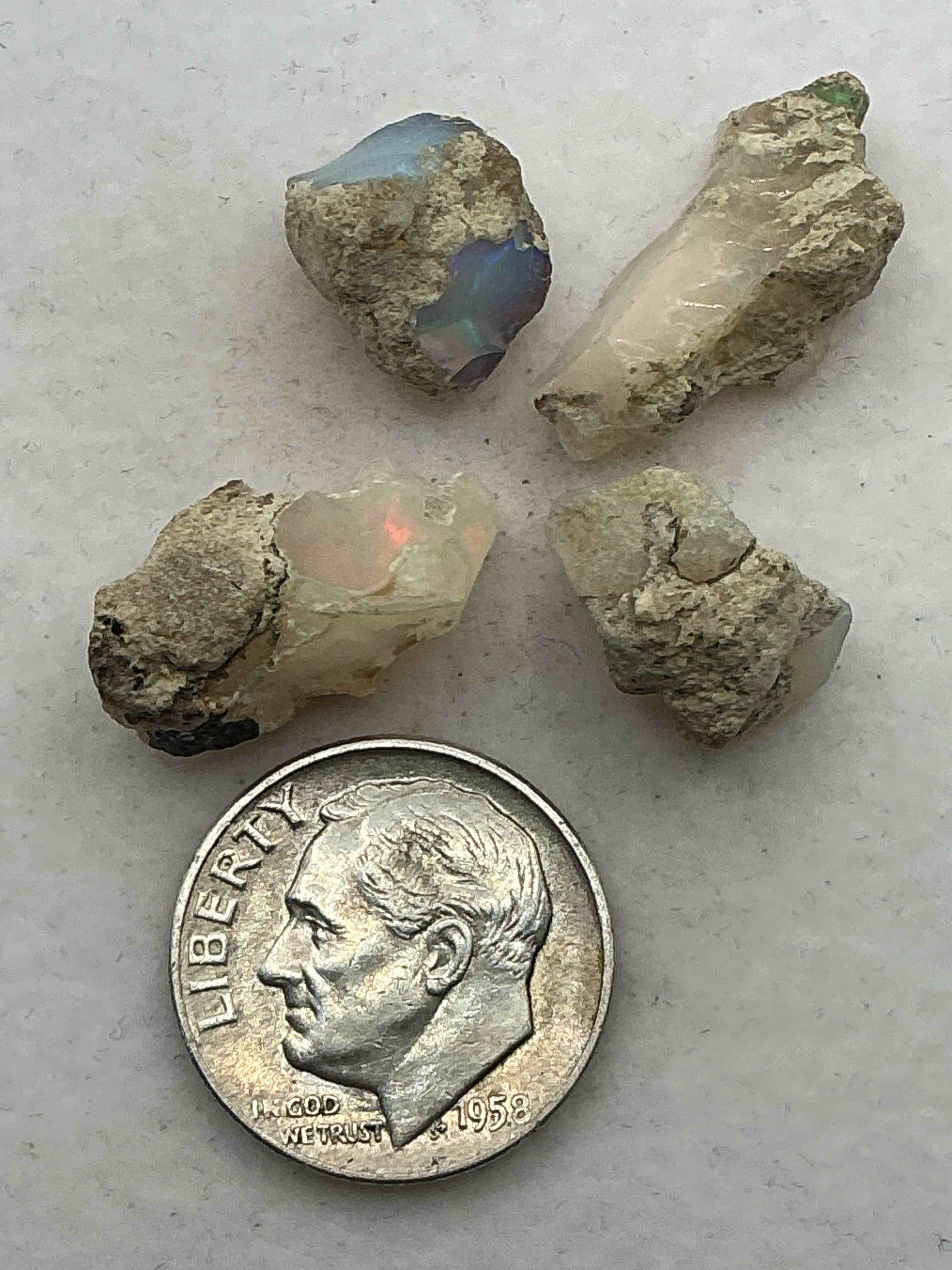 Condition photo showing Good Condition for Opal Precious Gemstone, Authentic! Opal Gemstone, Cut And/Or Faceted & Polished! Opals Are Famous For Their. Stunning Clarity & Hues & Likely Originate From Ethiopia. Opals Are Believed To Promote Hope, Purity & Love. The U.S. Dime In Image Is For Size Reference Only (Not Included). Own An Amazing, Stunning, Unique Opal Gemstone!