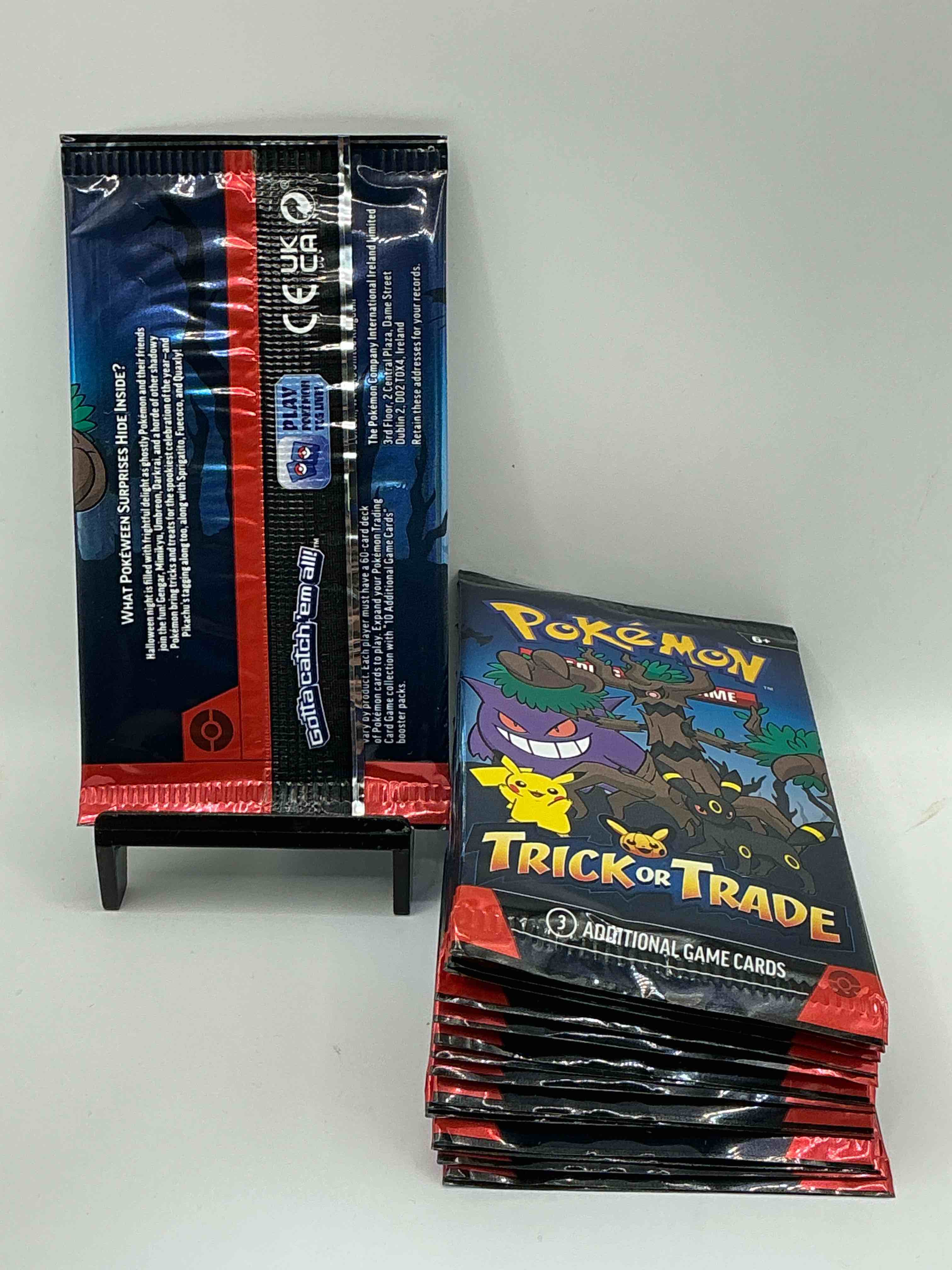Condition photo showing New/Like New for Pokémon Packs! Spooky Trick Or Trade Unopened Packs! 3 Cards Per Pack, From 2024! Look For Legendary Monsters!