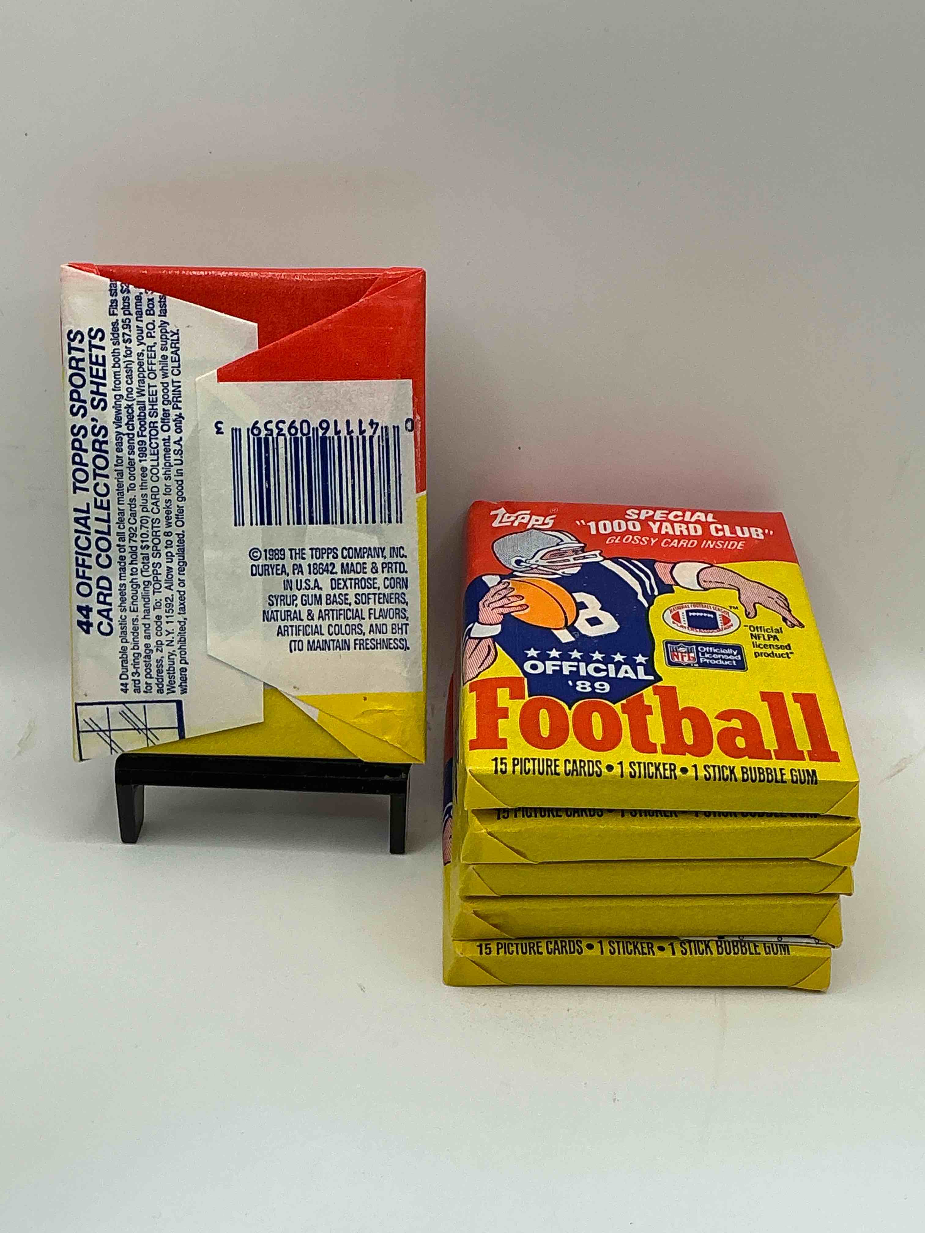 Condition photo showing New/Like New for 1989 Topps Football Unopened Sports Card Wax Packs! Straight From Original Box!Search For Deion Sanders Rookie Cards! Along With Valuable Jerry Rice, Bo Jackson & Other 80's Stars!
