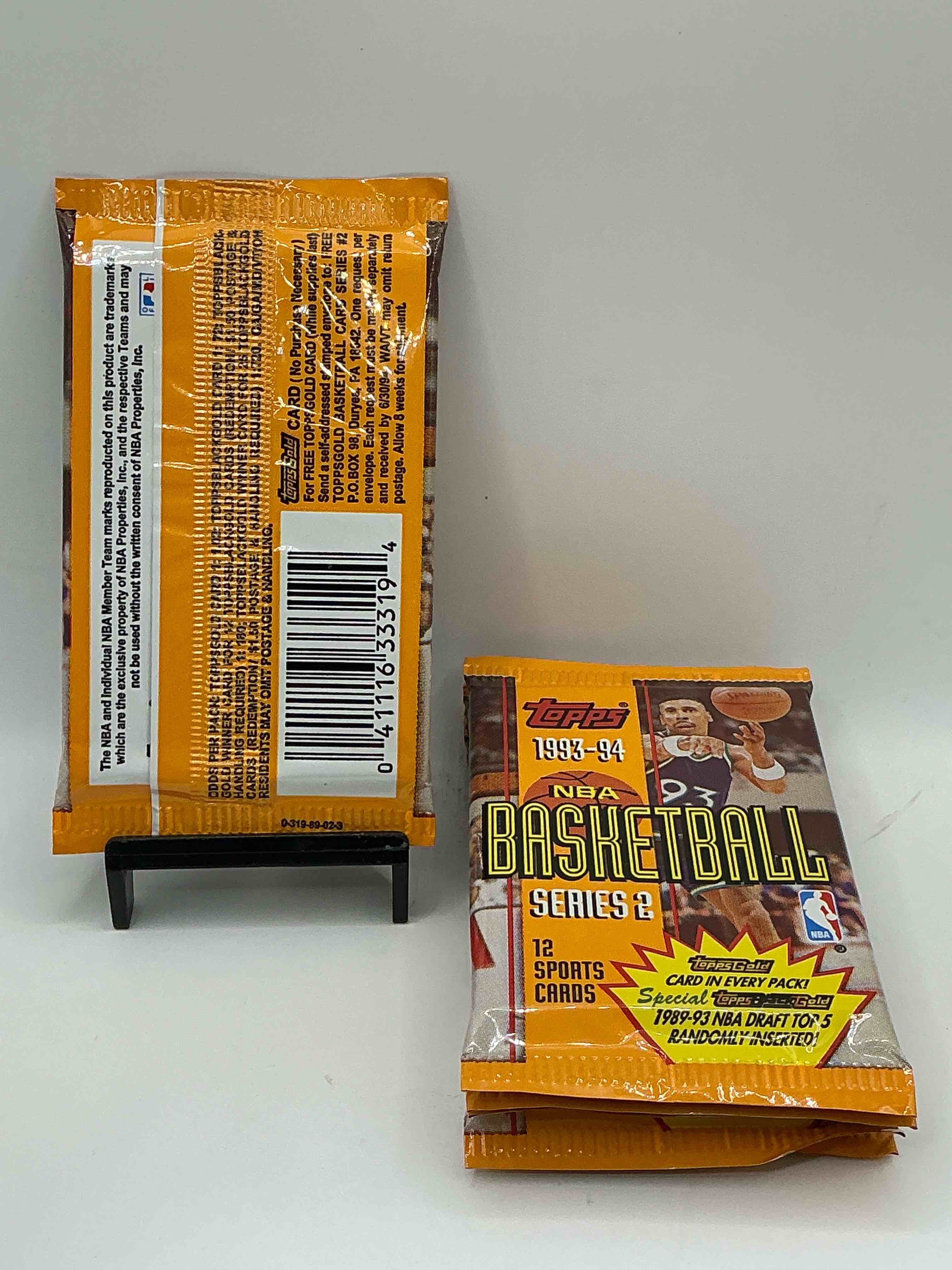 Condition photo showing New/Like New for NBA Bonanzal 1993- 94 Topps Stadium Club Series 2 Basketball Packs! 12 Premium Basketball Cards In Each Packl Search For Legends & Rookies Alikel Look For Michael Jordan, Shag O'Nell, Hakeem Olajuwon & More Ist Day Issue Cards, Frequent Flyer Cards, Members Only Cards & Rookies From Hardaway & Webber! Possible Pippen, Magic, Jordan, Robinson, Shaq, Olajuwon, Ewing & So Much More!