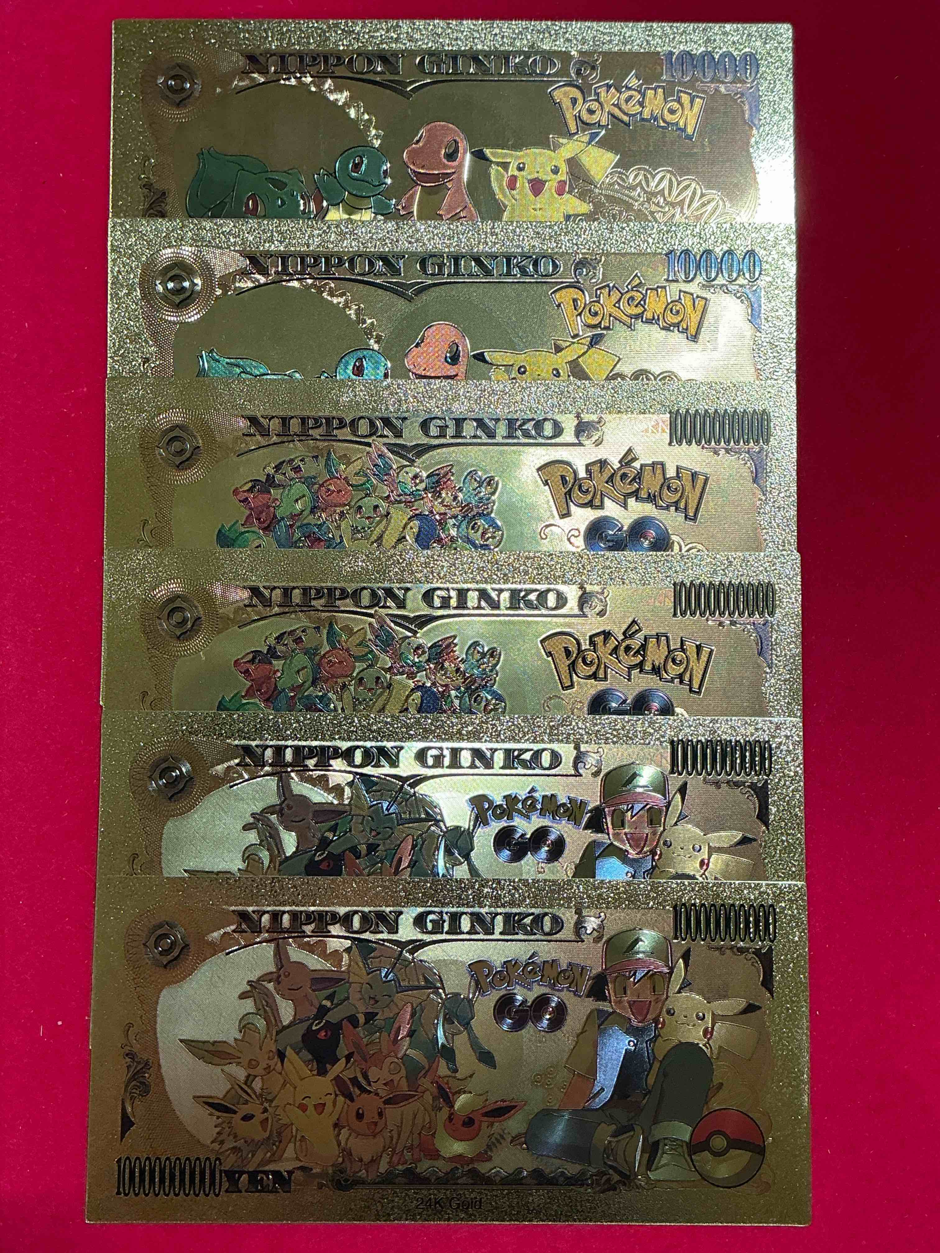 Condition photo showing New/Like New for Pokémon Novelty Gold In Color Dollars! Ultra Cool Novelty 10,000 Pokémon Bill With Characters & Cool Designs! Rare & Hard To Get!