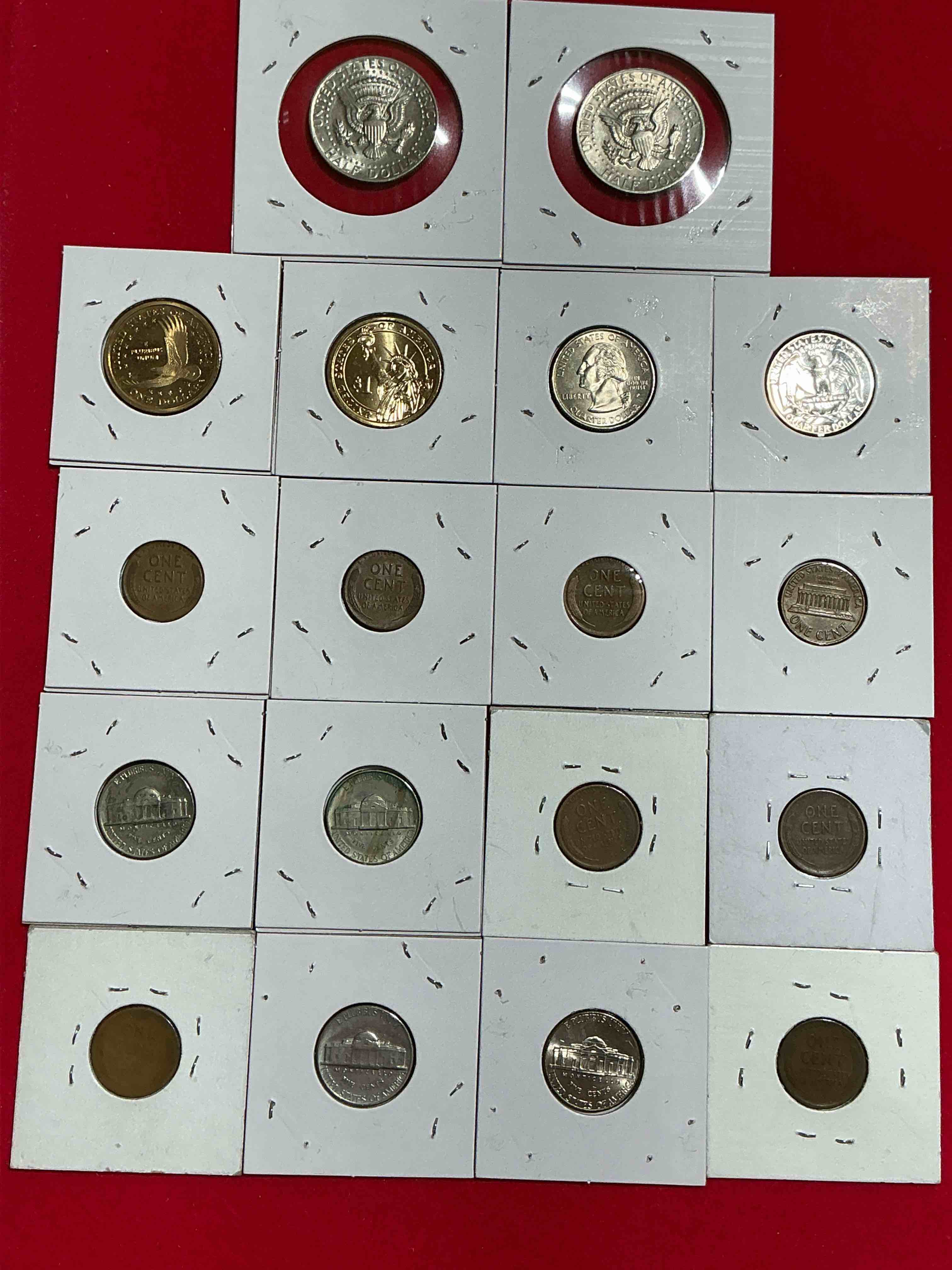 Condition photo showing Good Condition for Coin Lot Craziness! A Fun Mixture Of Different Coins From All Different Years! Ike Dollars, Indian Head Pennies, Half Dollars & More! Perfect Addition To Any Collection! 
