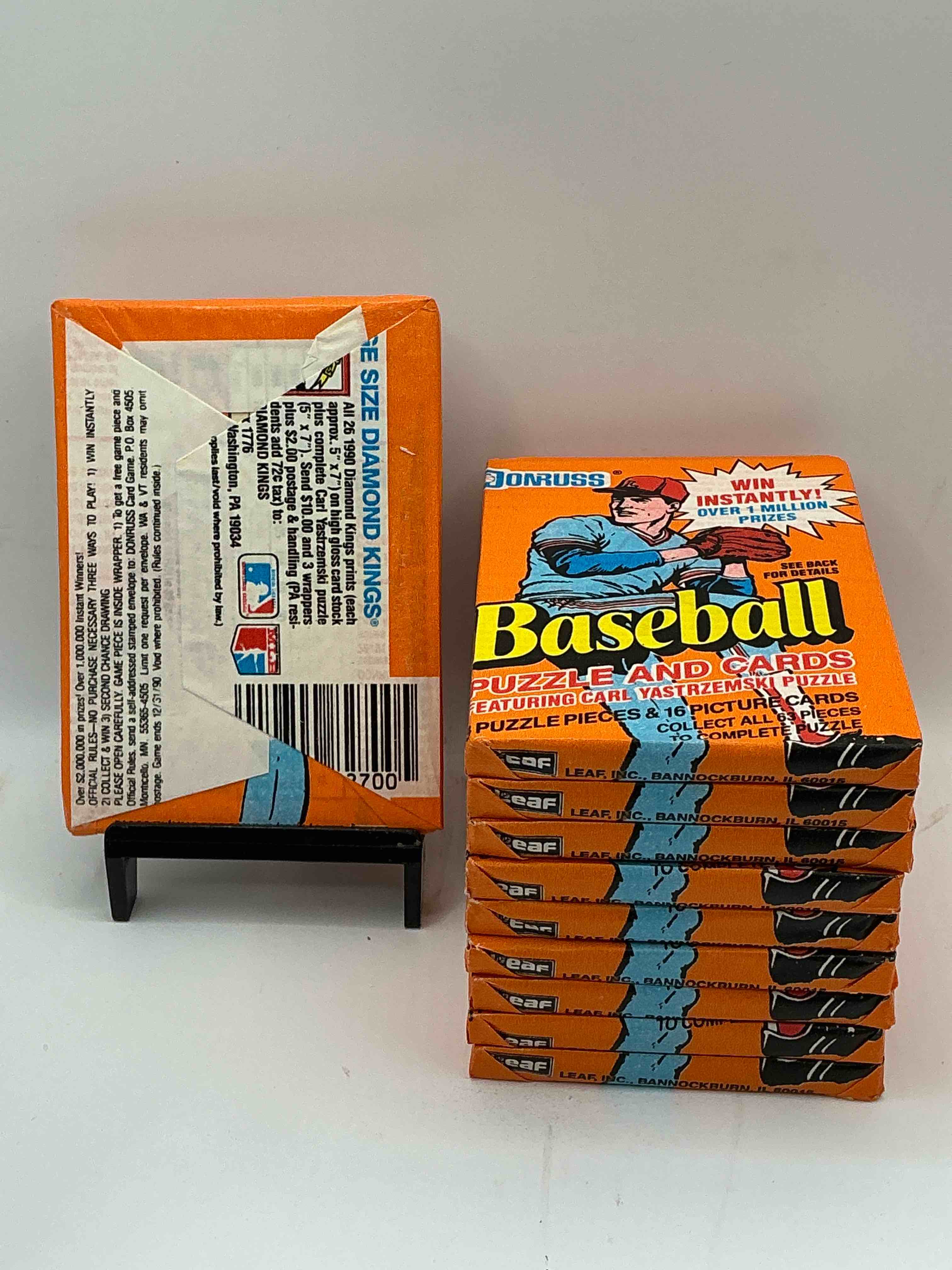 Condition photo showing New/Like New for Diamond Kings Ken Griffey Jr!? 1990 Donruss Baseball Unopened Wax Packs! Hard To Find! Straight From Original Box! Search For Possible Juan Gonzalez Rookie Card!As Well As Valuable Ken Griffey Jr. Cards!