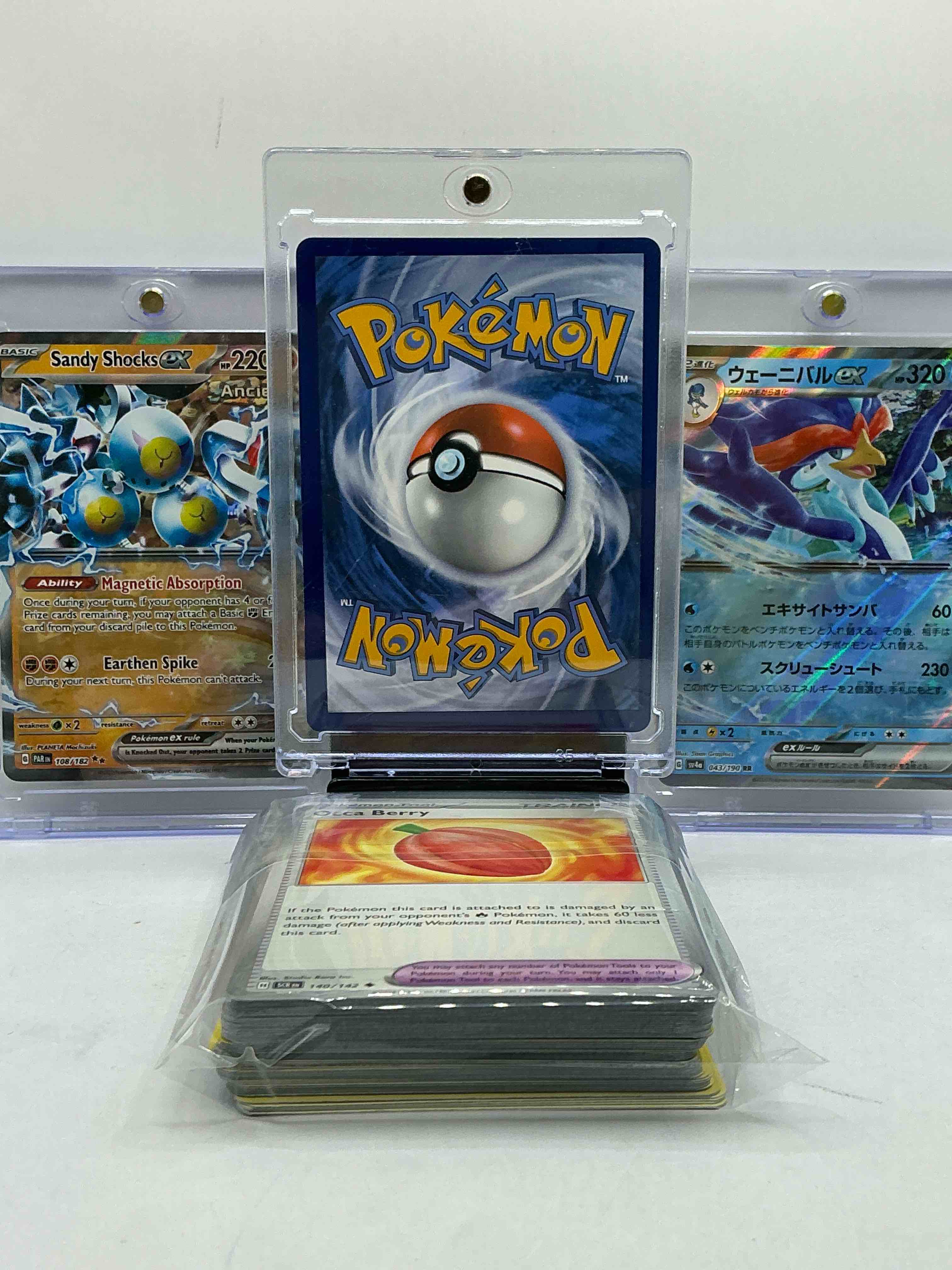 Condition photo showing New/Like New for Pikachu EX, Sandy Shocks & More! Insane Pokémon Palooza! Insane Trio, This 50 Card Lot Includes Commons, Legends, Heroes & More! WOW!