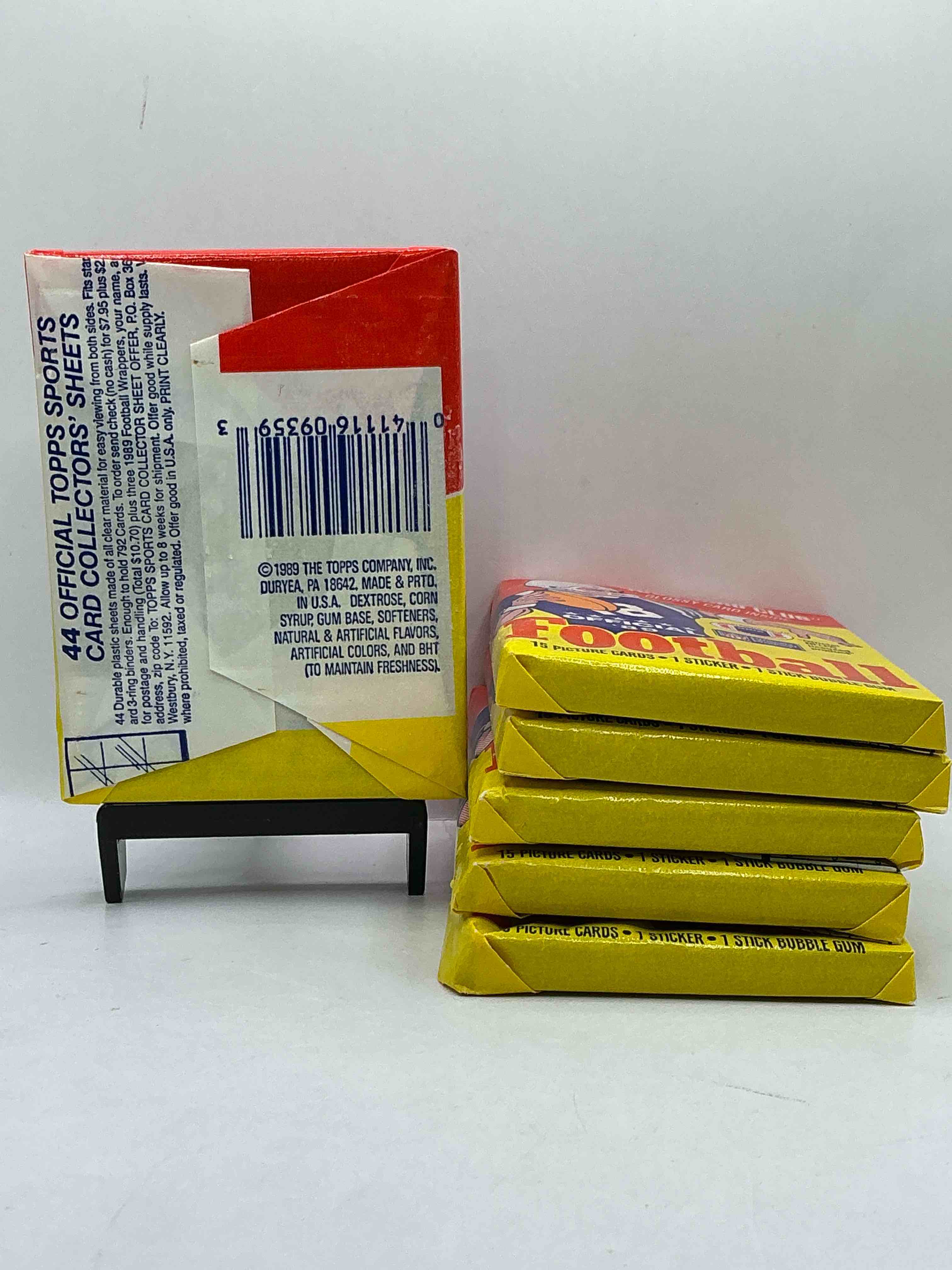 Condition photo showing New/Like New for 1989 Topps Football Unopened Sports Card Wax Packs! Straight From Original Box!Search For Deion Sanders Rookie Cards! Along With Valuable Jerry Rice, Bo Jackson & Other 80's Stars!