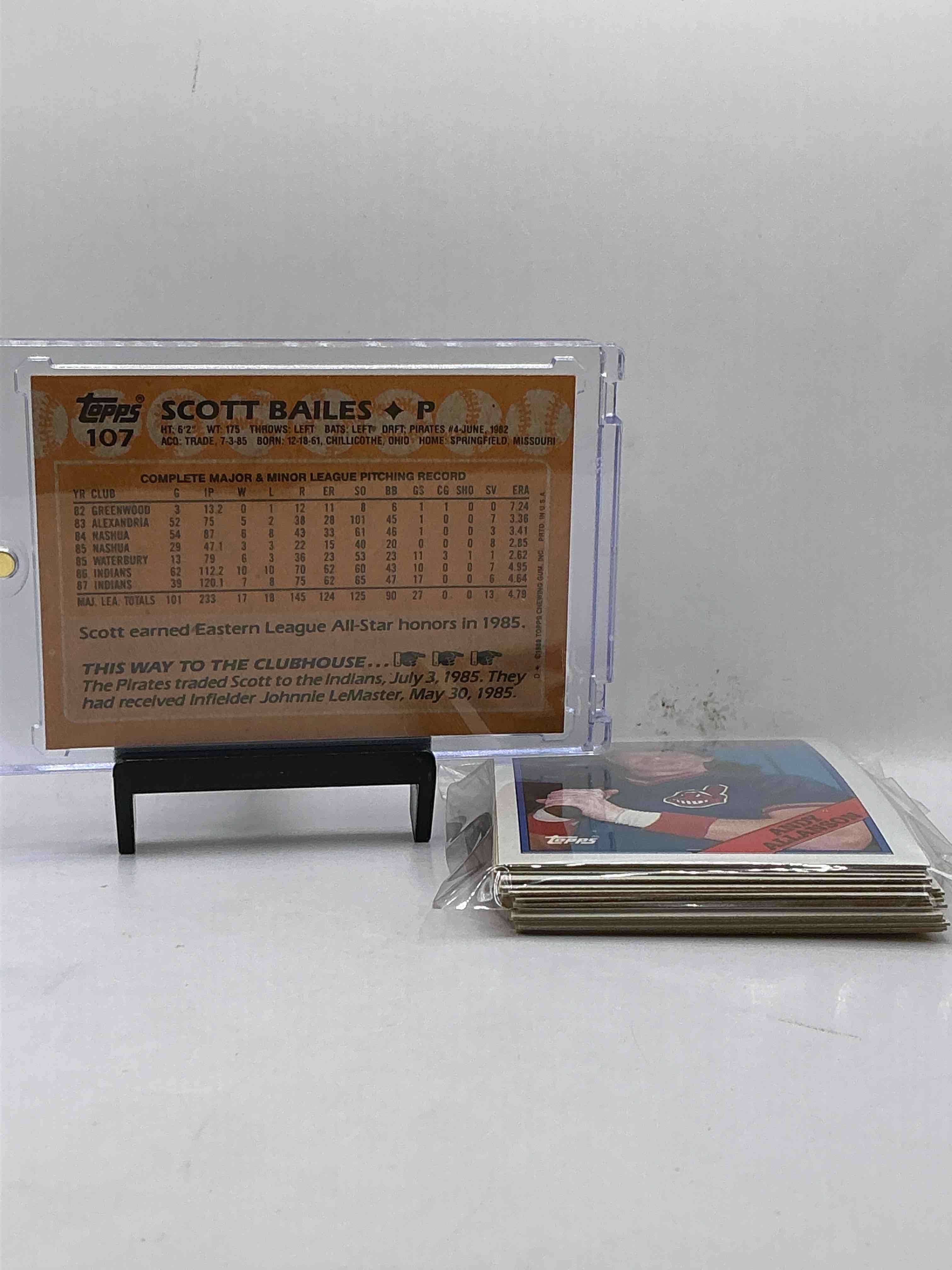 Condition photo showing New/Like New for 1988 Topps Cleveland Indians Andy Allanson, Scott Bailes & More! Awesome Indians Set! WOW!
