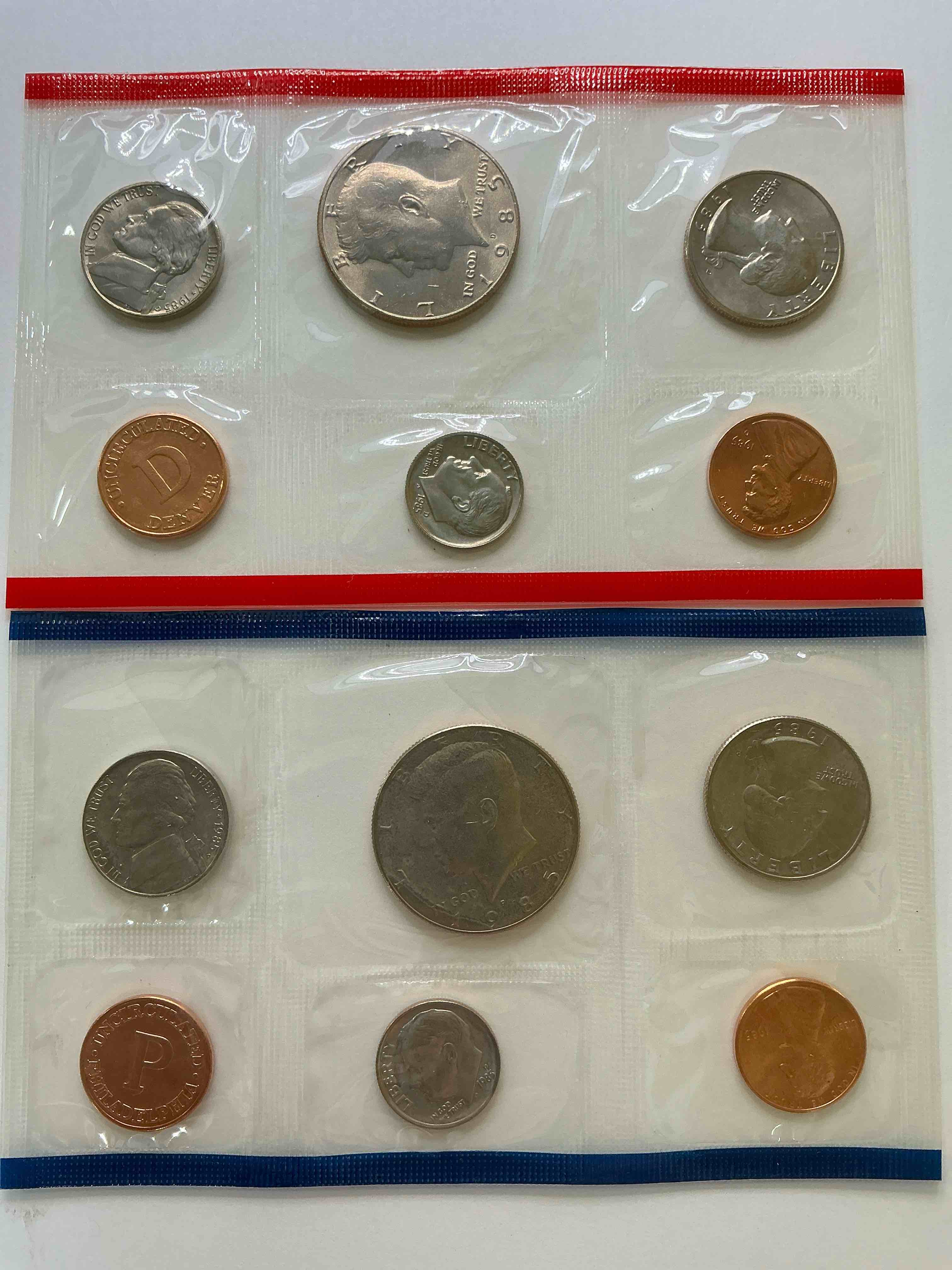 1985 Uncirculated U.S. Mint Coins! These Gorgeous Coins From The Mint Set Features Each U.S. Coins Minted in 1985 In Uncirculated Condition, From Each Mint Mark, Philly & Denver! Own An Awesome Investment & Incredible Piece Of U.S. History!