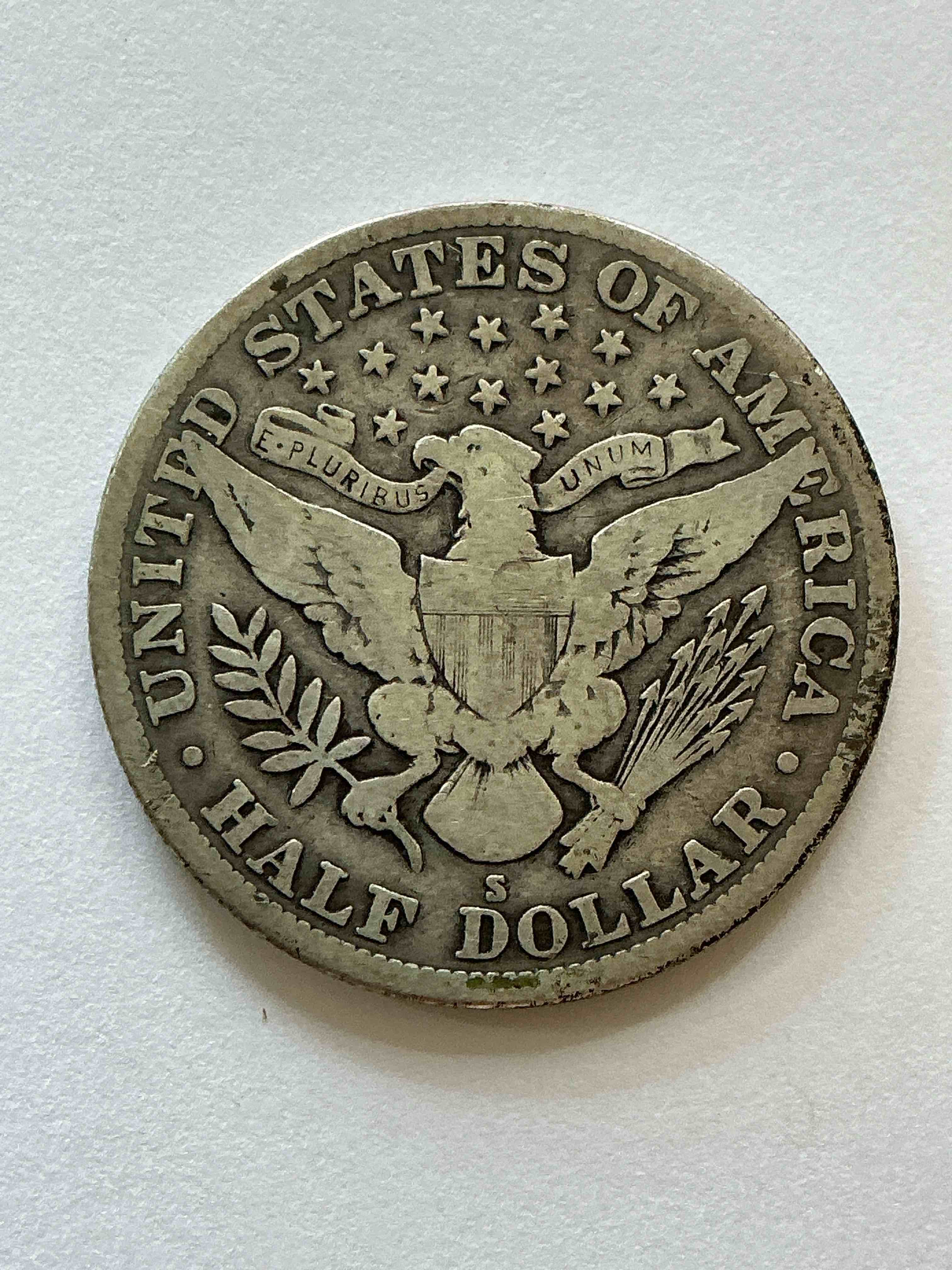 Condition photo showing Good Condition for Rare WWI Fine Silver! Barber Half Dollar, 90% Silver! 1914! Nearly Impossible To Collect! Own A Piece Of History Great For Coin Collectors, Think Of The History These Coins Have Seen! Rare 90% Silver Barber Half Dollar!