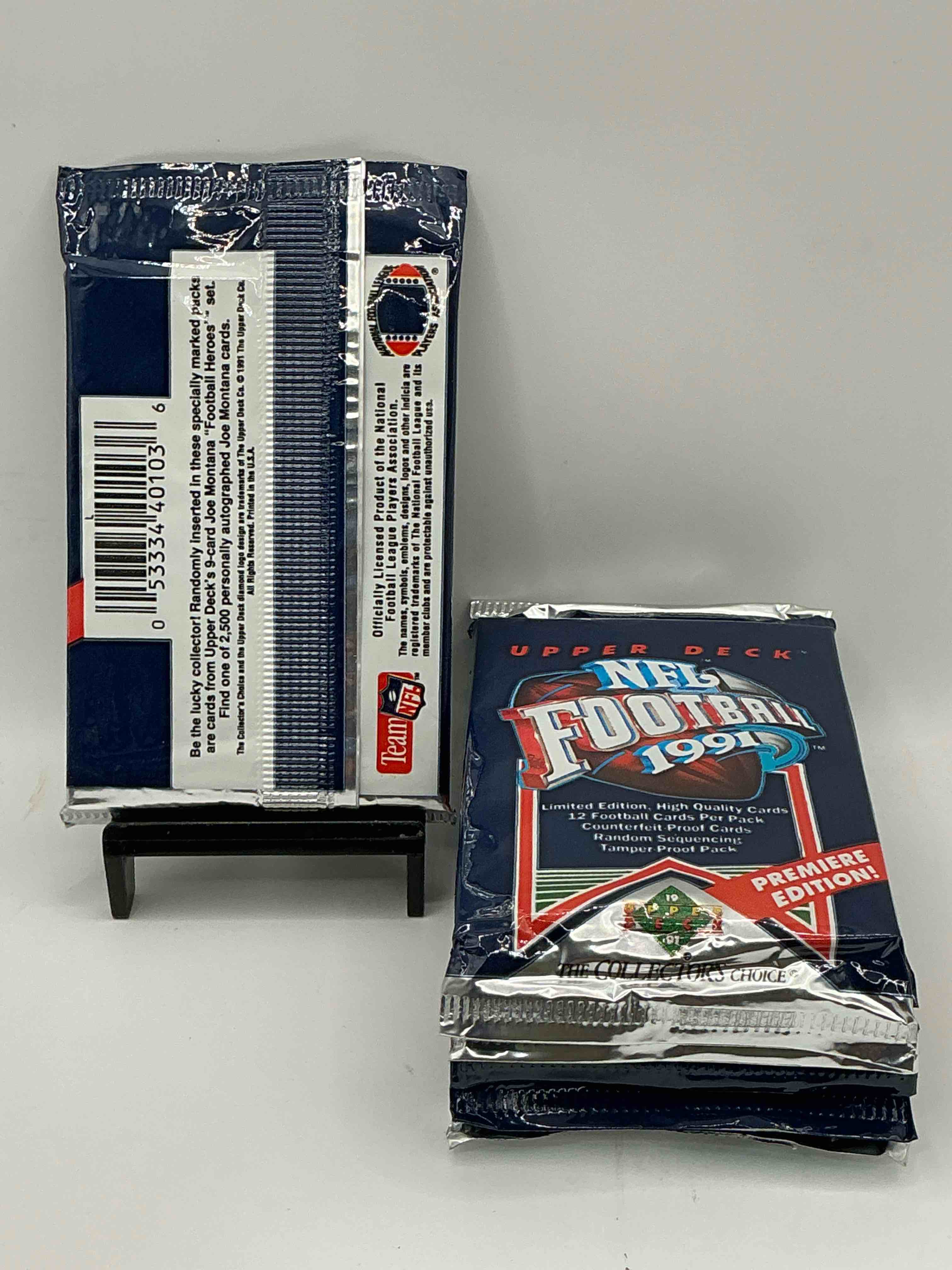 Condition photo showing New/Like New for Rare & Vintage! 1991 Upper Deck Unopened NFL Football Packs! Direct From Original Box! Brett Favre Rookie Year! Search For Brett Favre Rookie & Other 80s Stars!