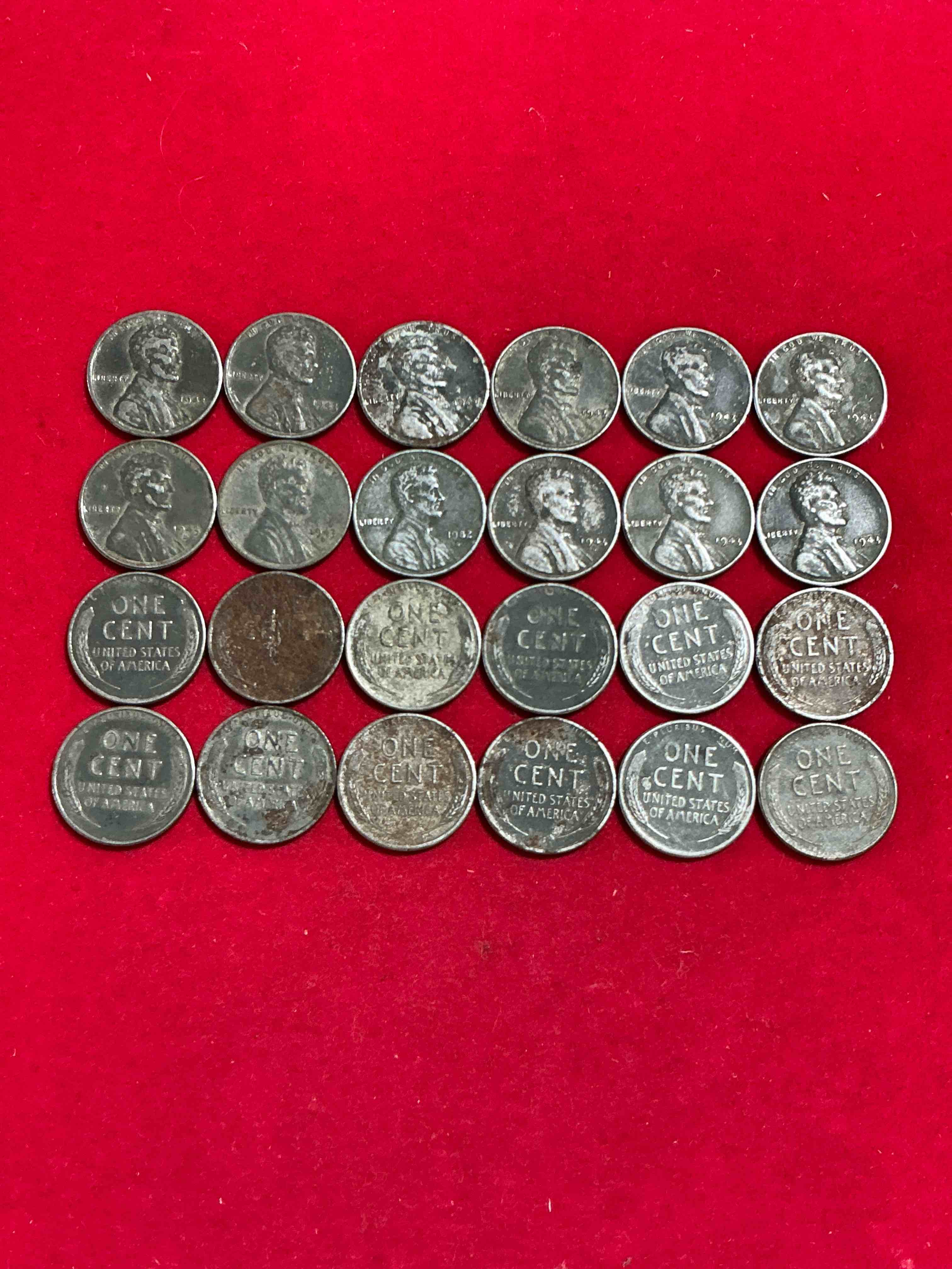 Condition photo showing Good Condition for 1943 World War Il History! Did You Know That In 1943 Copper Was So Valuable For Making Ammunition That The U.S. Treasury Made Pennies Out Of Steel?! 1943 STEEL Pennies Have Become Valuable, Rare Collector Items! Up For Auction Are Rare WWII Steel Pennies Appearing Circulated. Own Pieces Of World War II History That Are An Awesome Investment!